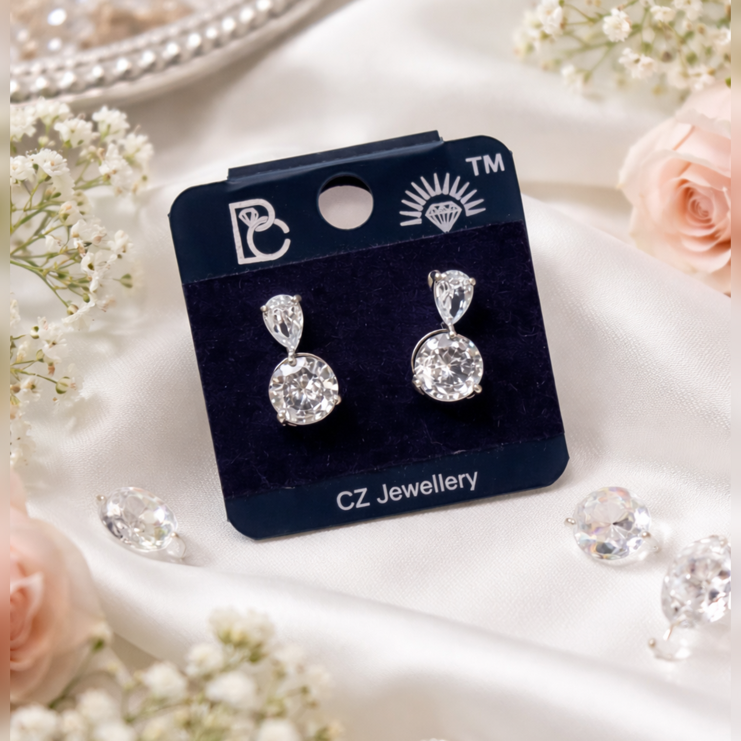 Dainty Silver AD Earrings