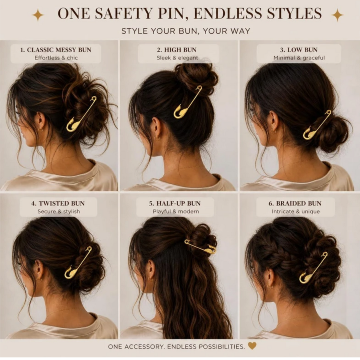Viral Safety Pin for Hair Bun
