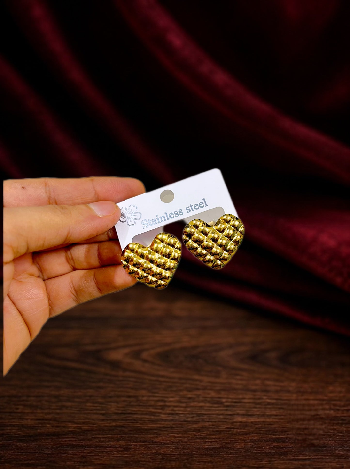 Textured Heart Studs