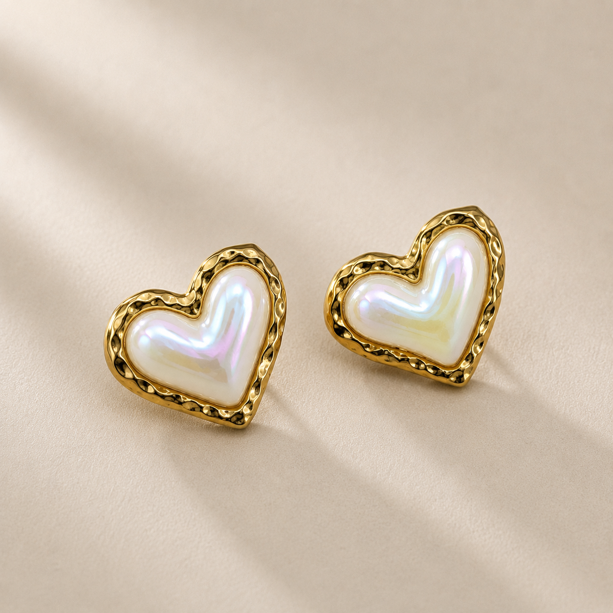 Pearl Heart Earrings