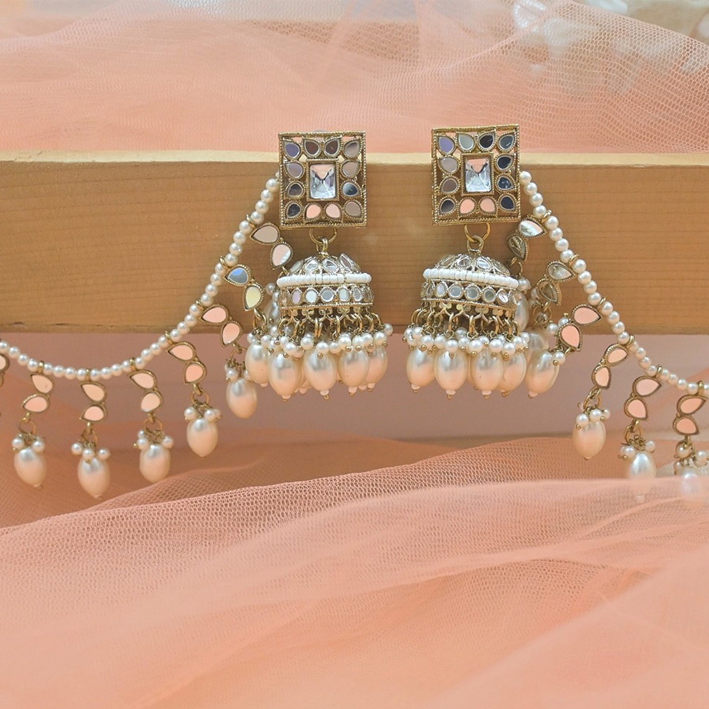 Gurnaaz Mirrorwork Earrings Tikka