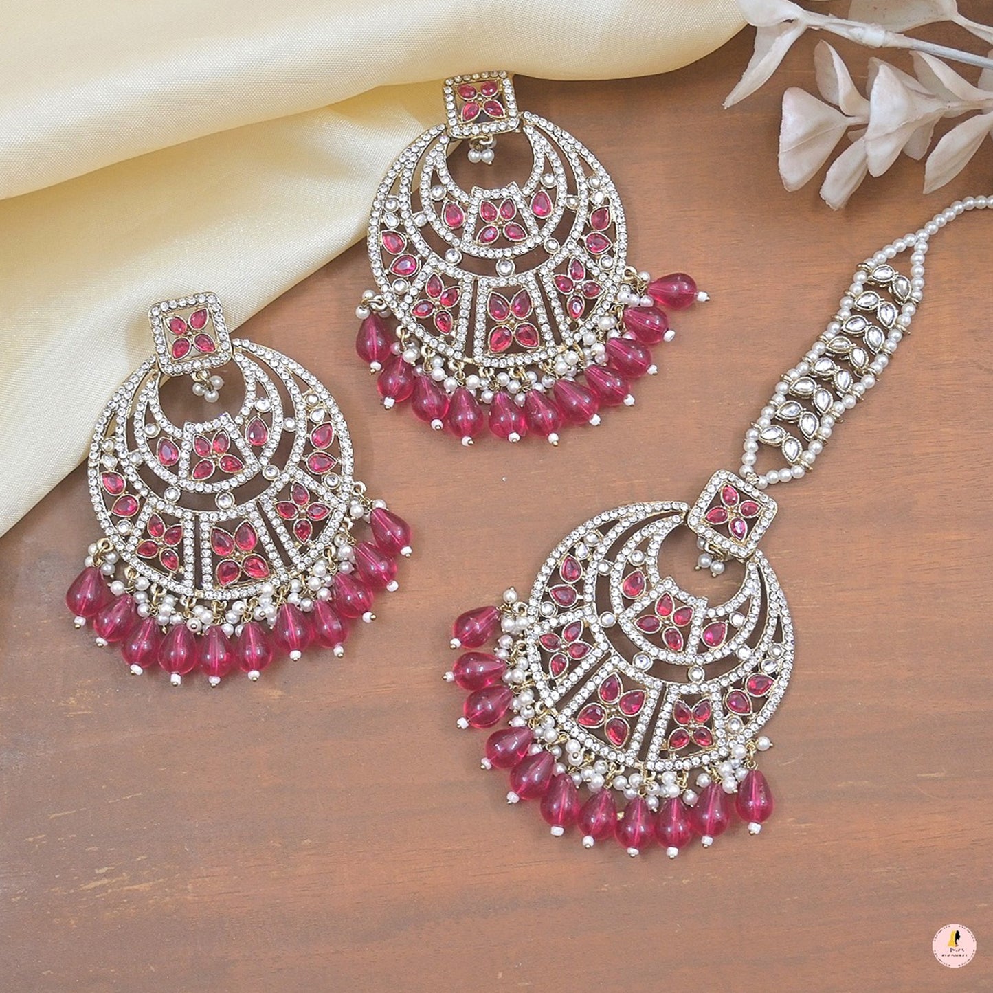 Sahiba Chandbali Earrings Tikka