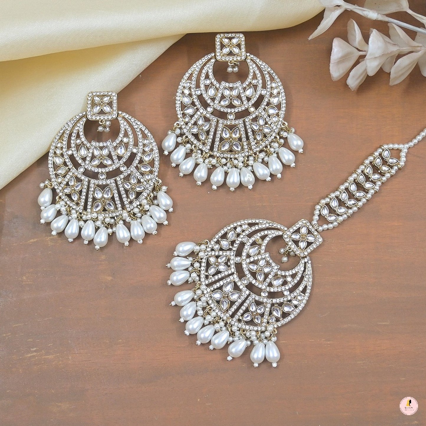Sahiba Chandbali Earrings Tikka
