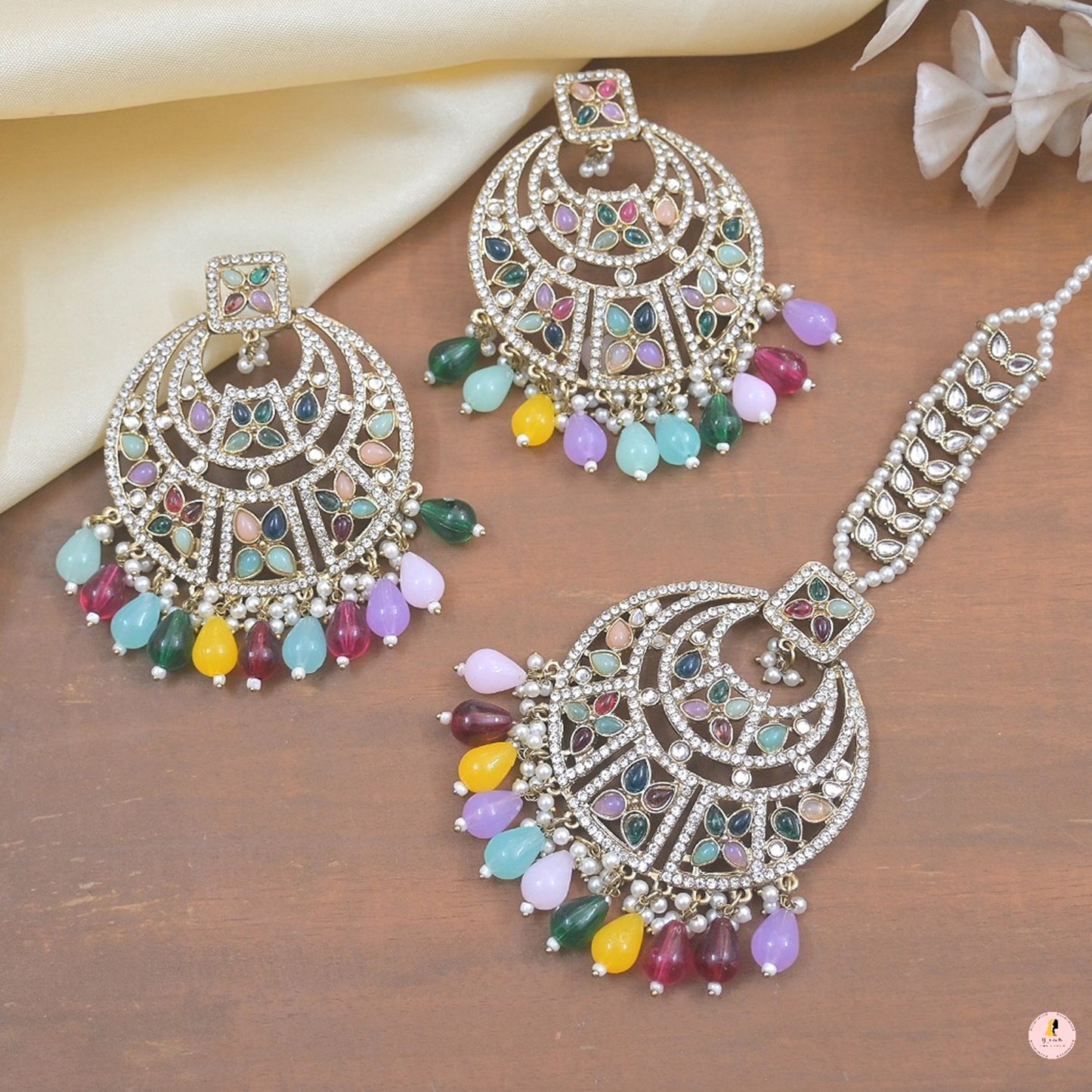 Sahiba Chandbali Earrings Tikka