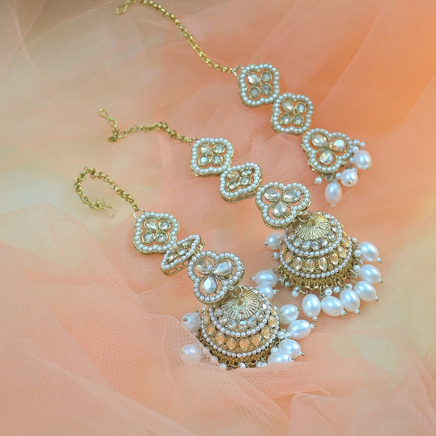 Raha Antique tone Premium Sahara Earrings Tikka