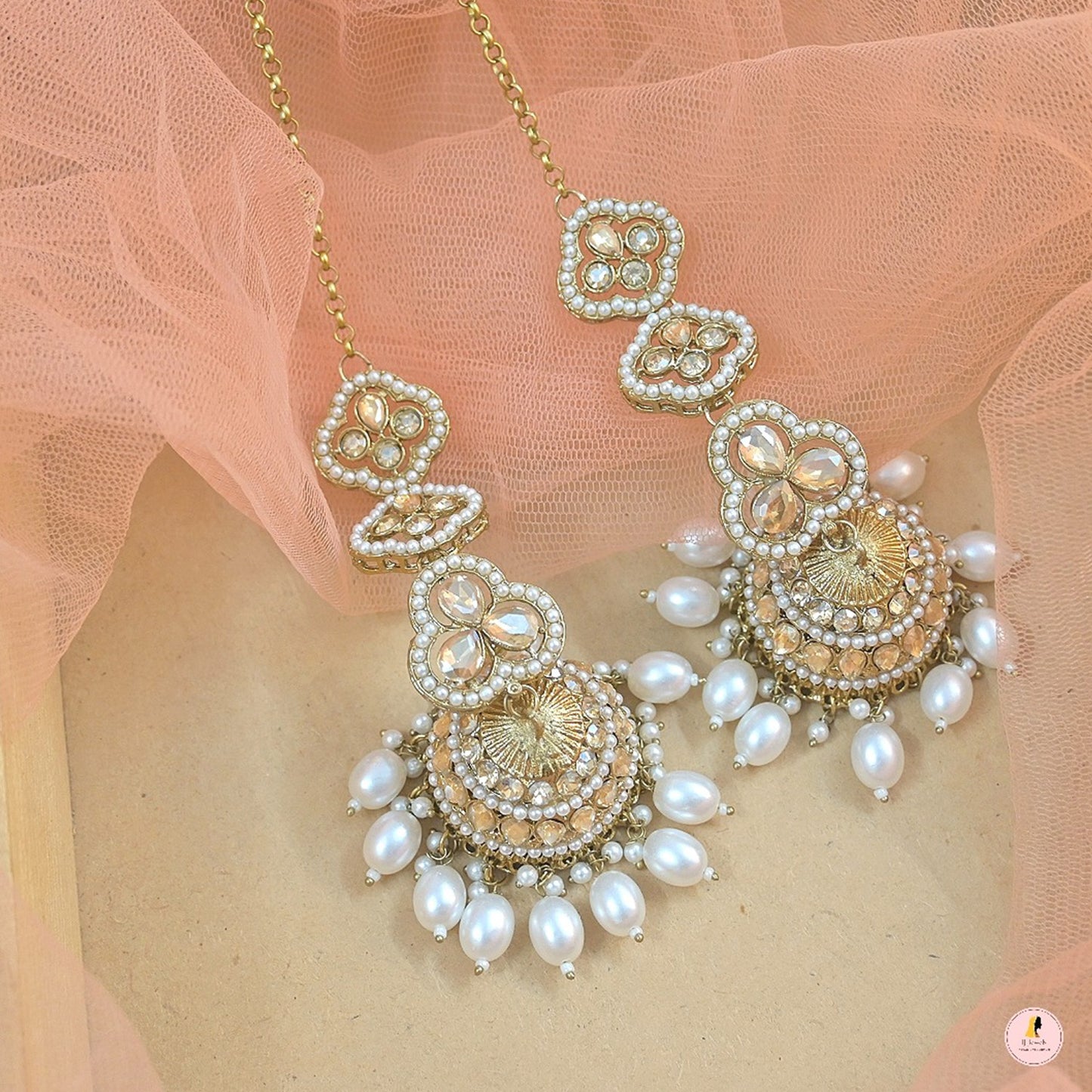 Raha Antique tone Premium Sahara Earrings Tikka