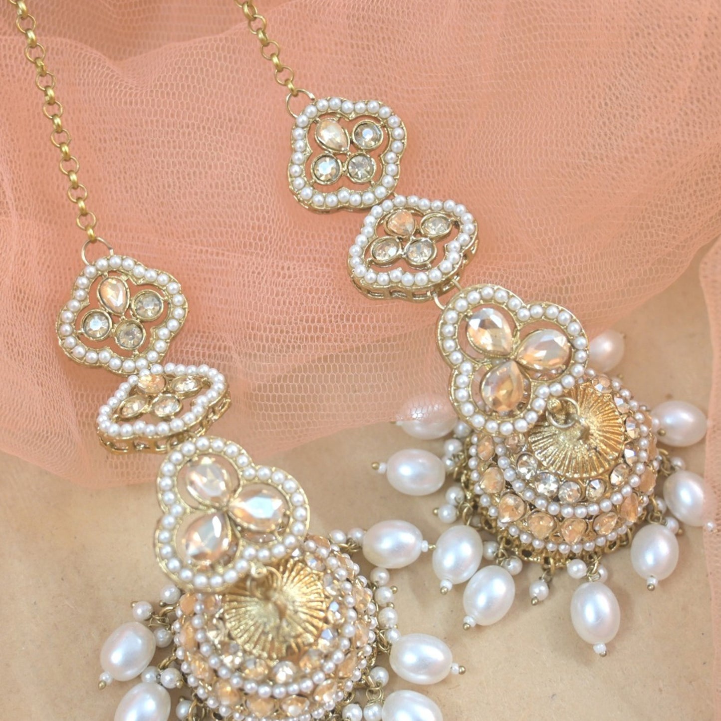 Raha Antique tone Premium Sahara Earrings Tikka
