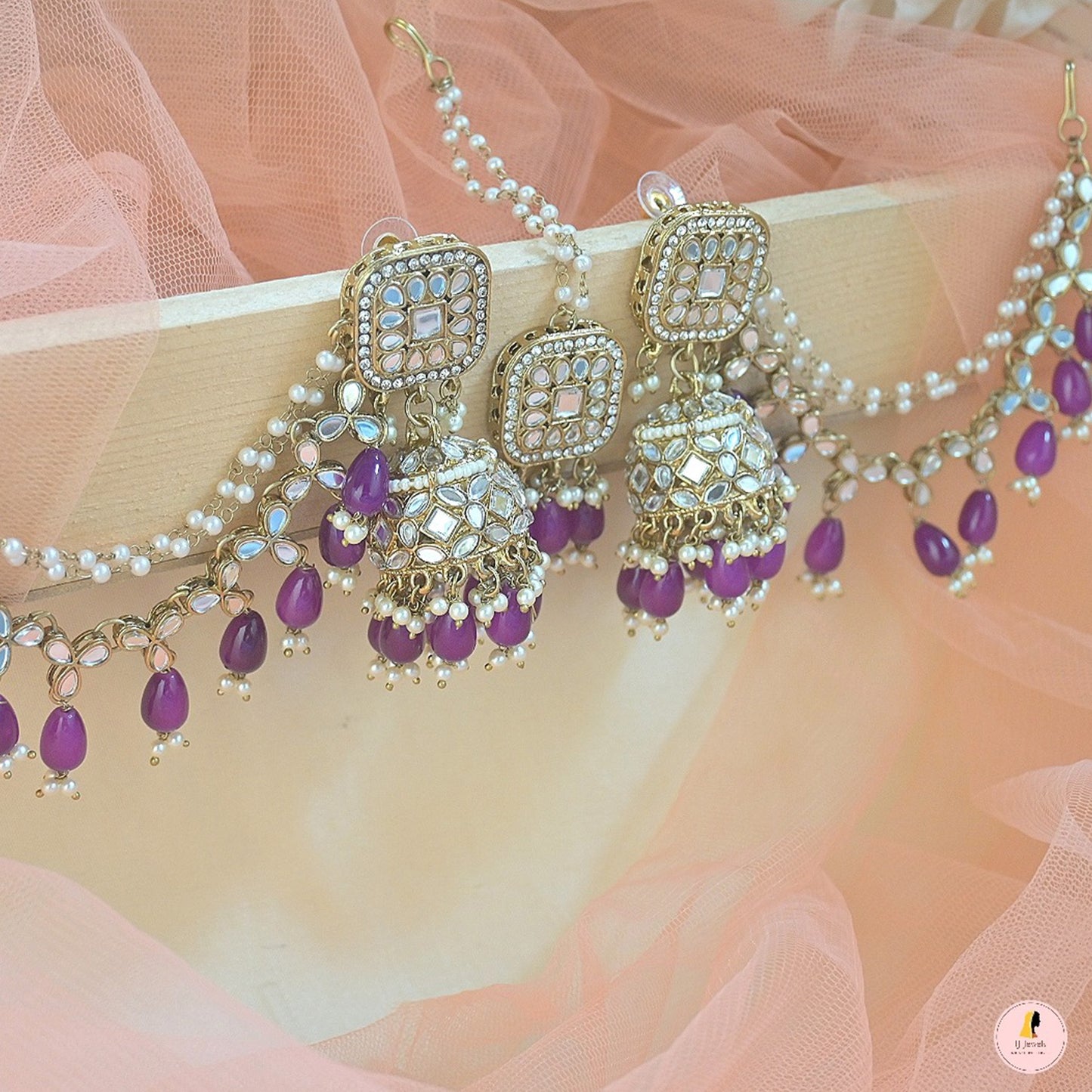 Prisha Mirrowork Earrings Tikka