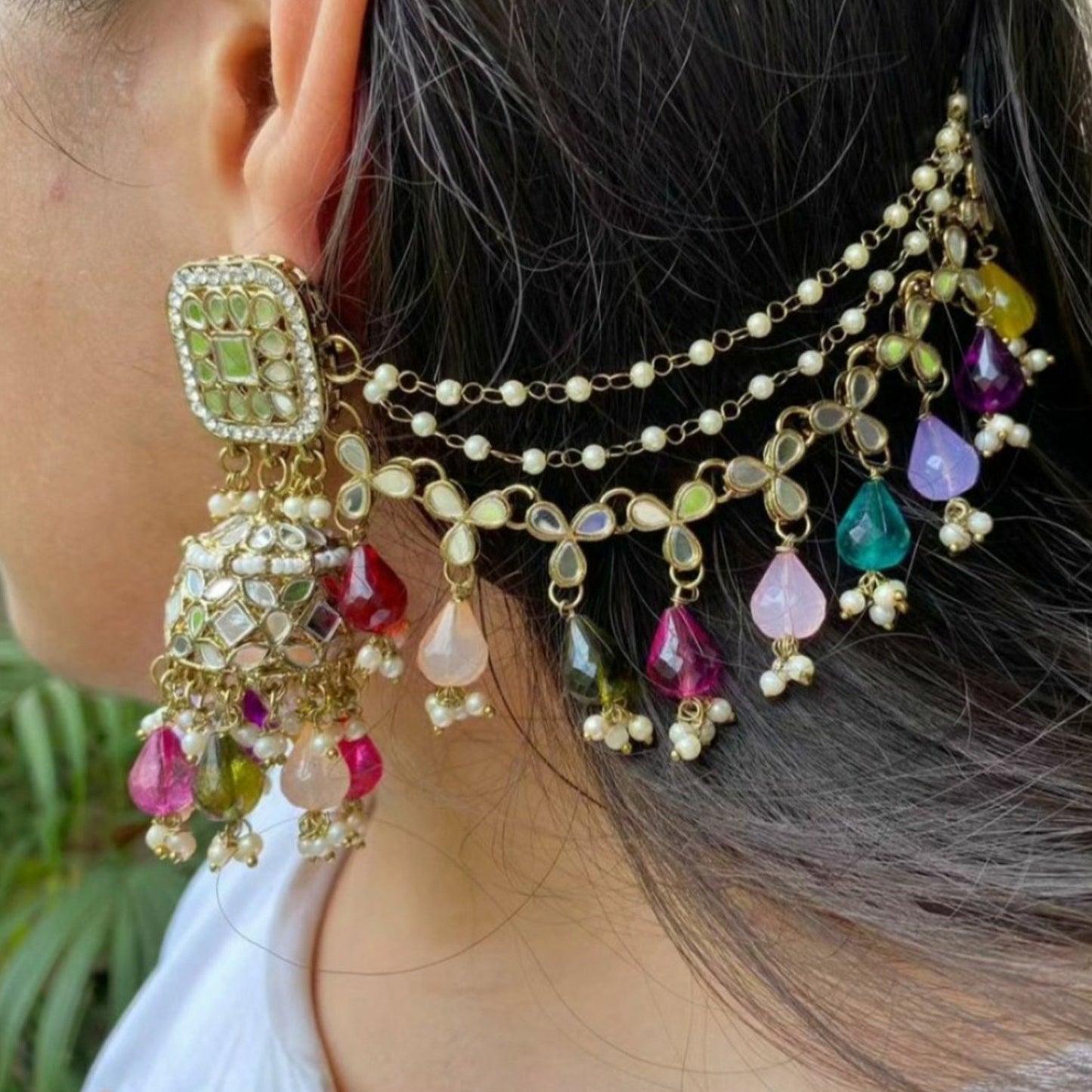 Prisha Mirrowork Earrings Tikka