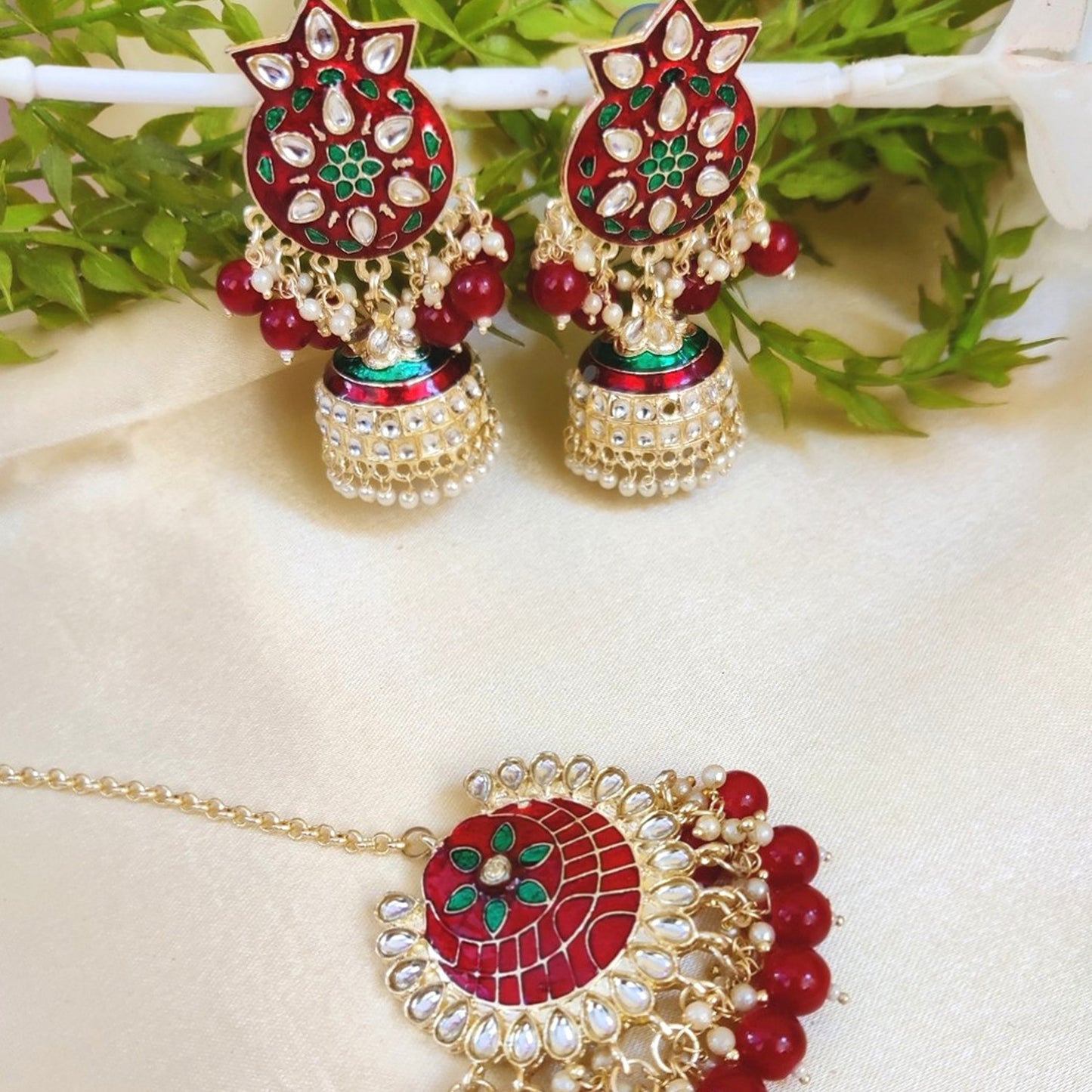 Affordable Meenawork Earrings Tikka