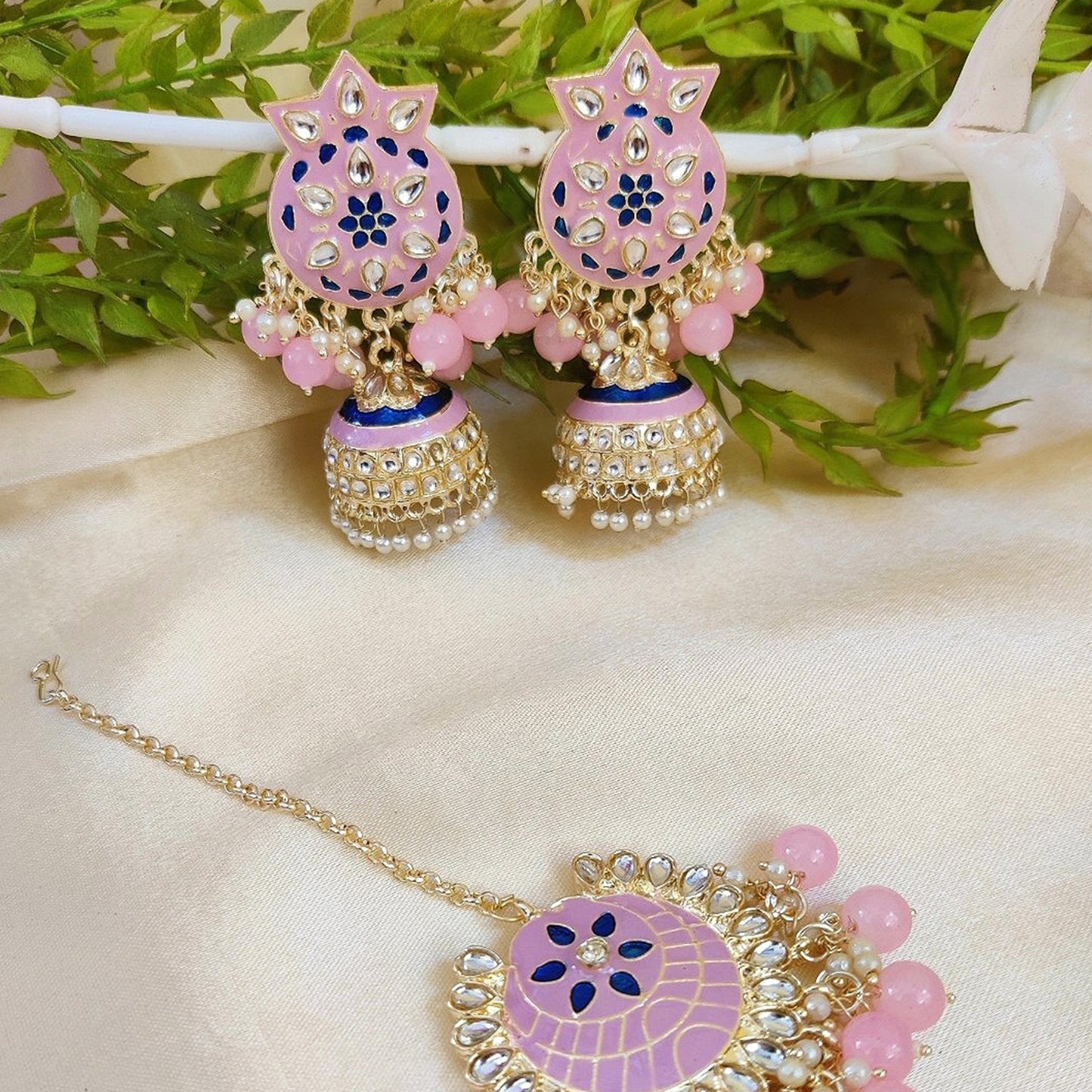 Affordable Meenawork Earrings Tikka