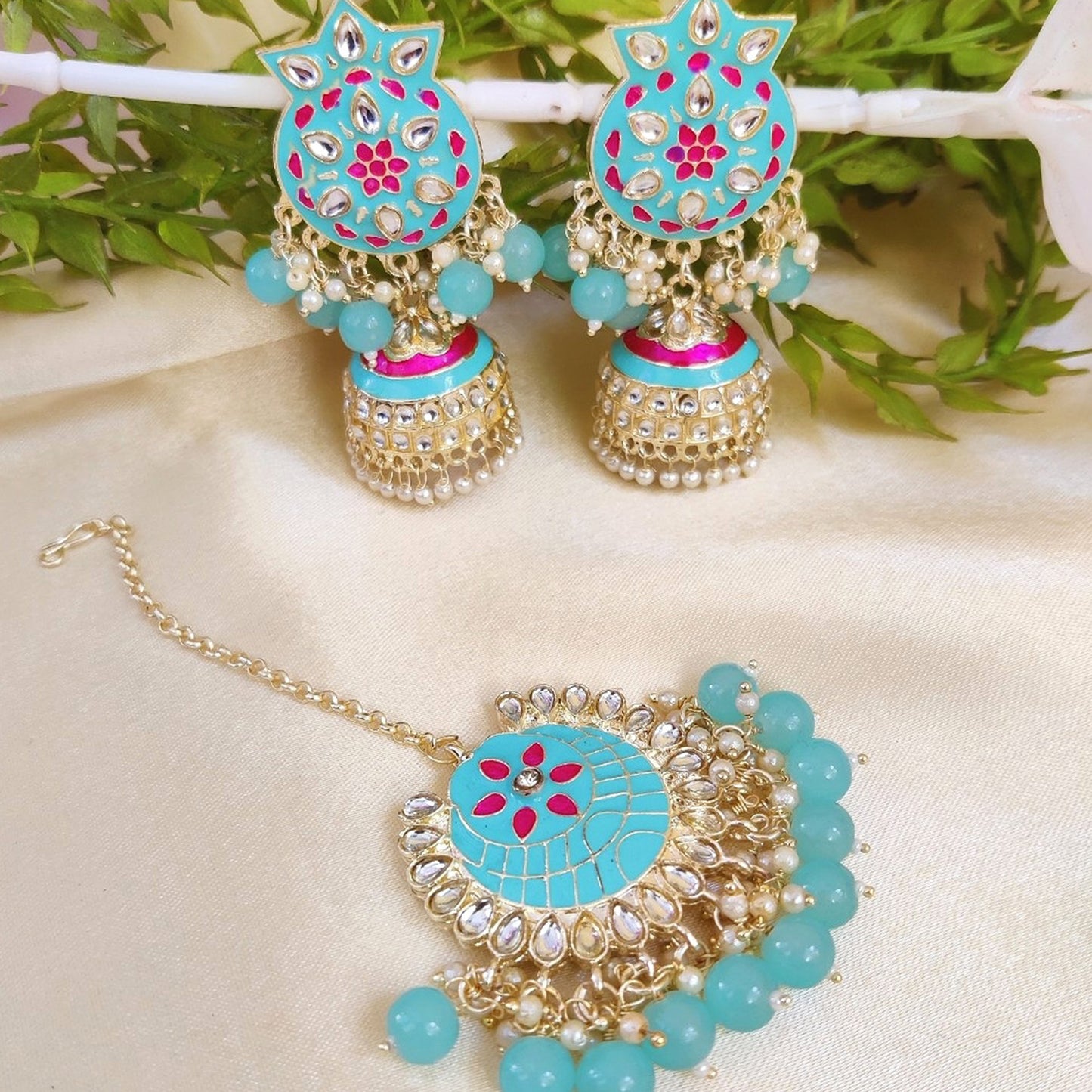 Affordable Meenawork Earrings Tikka