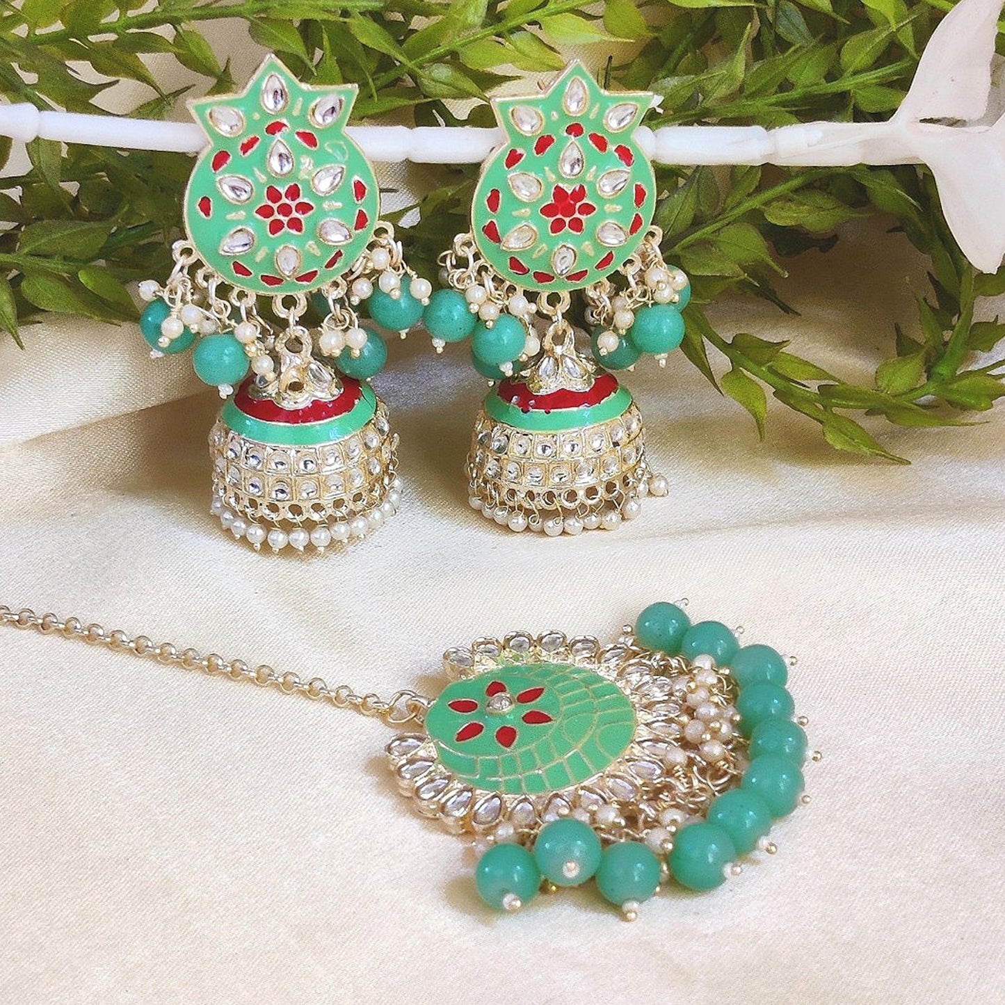 Affordable Meenawork Earrings Tikka