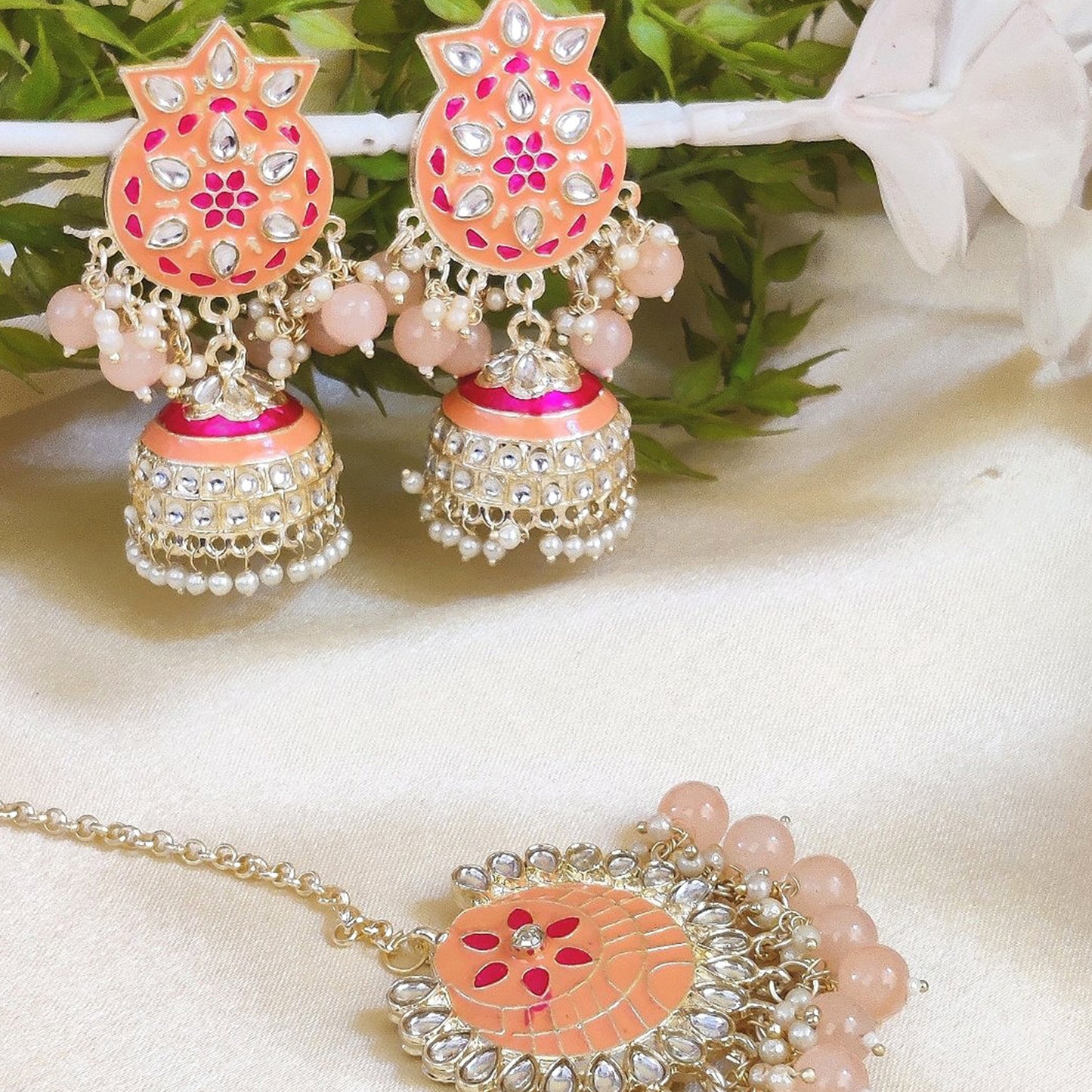 Affordable Meenawork Earrings Tikka