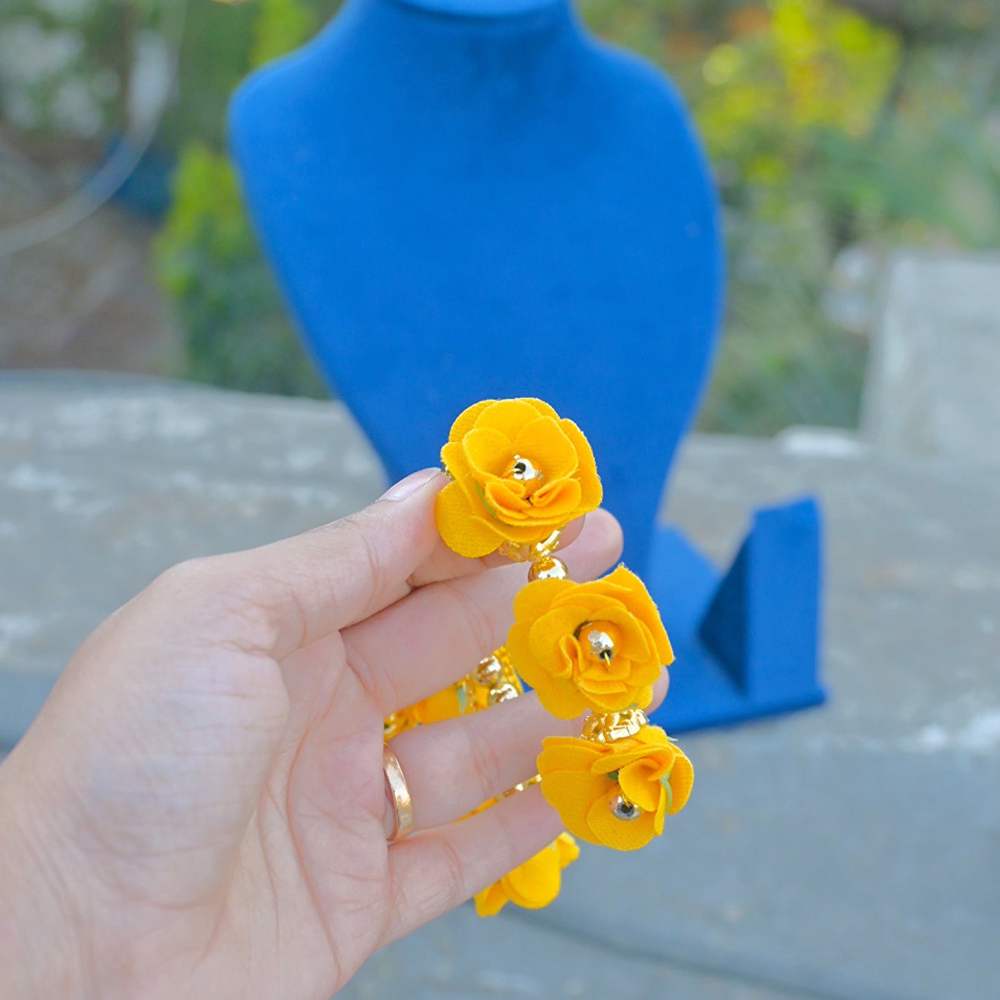 Yellow Adjustable Floral Kada