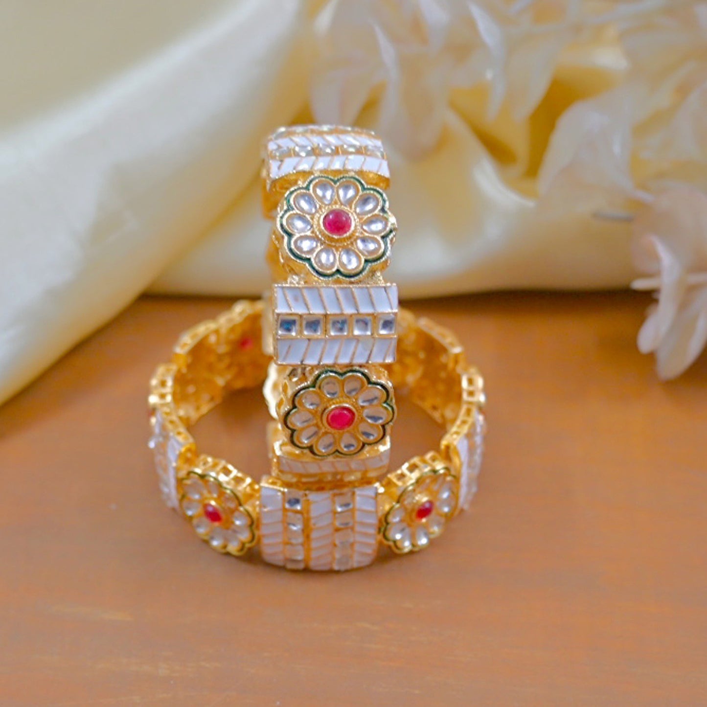 Keerat Kundan Meenakari Kadas ( Set of 2 )