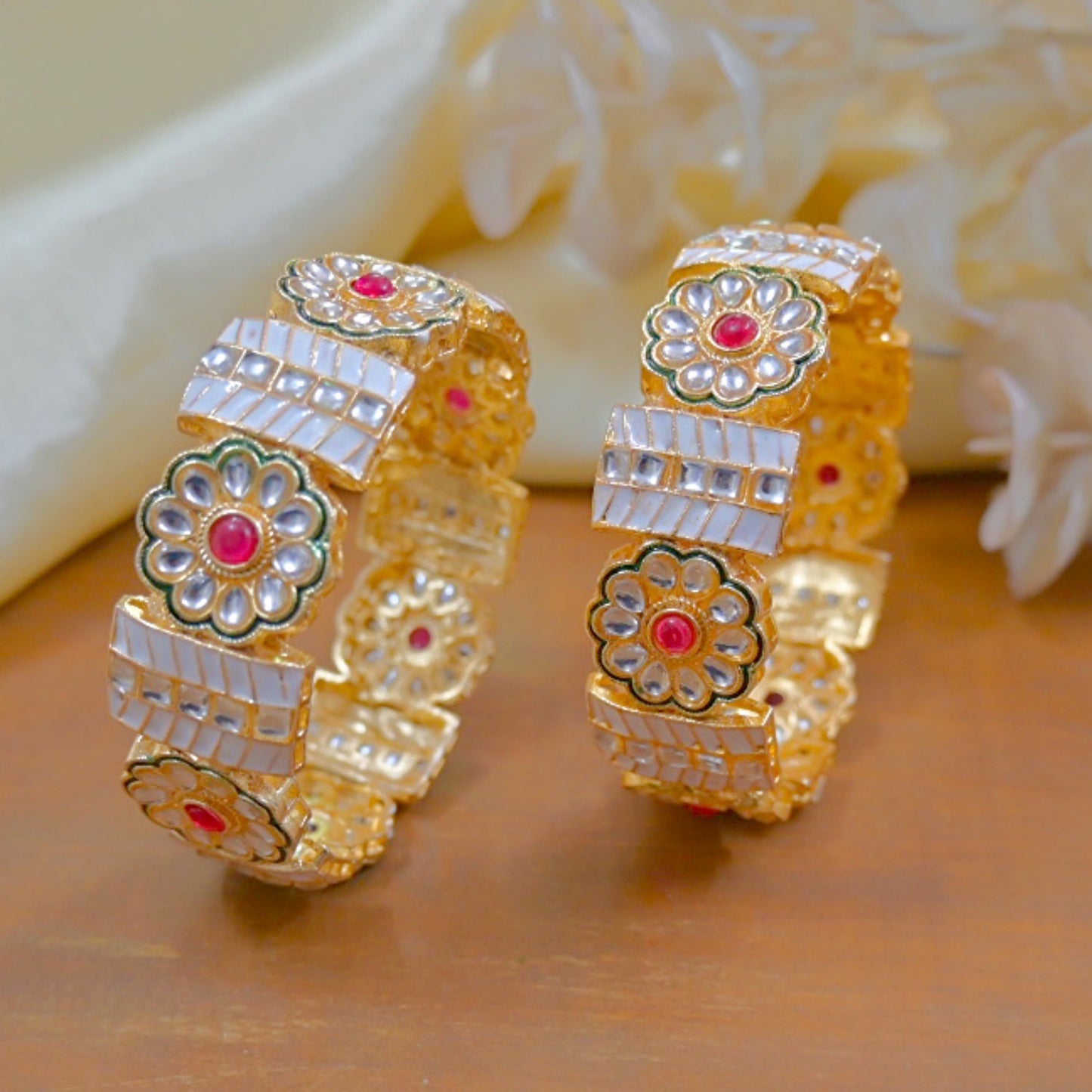 Keerat Kundan Meenakari Kadas ( Set of 2 )