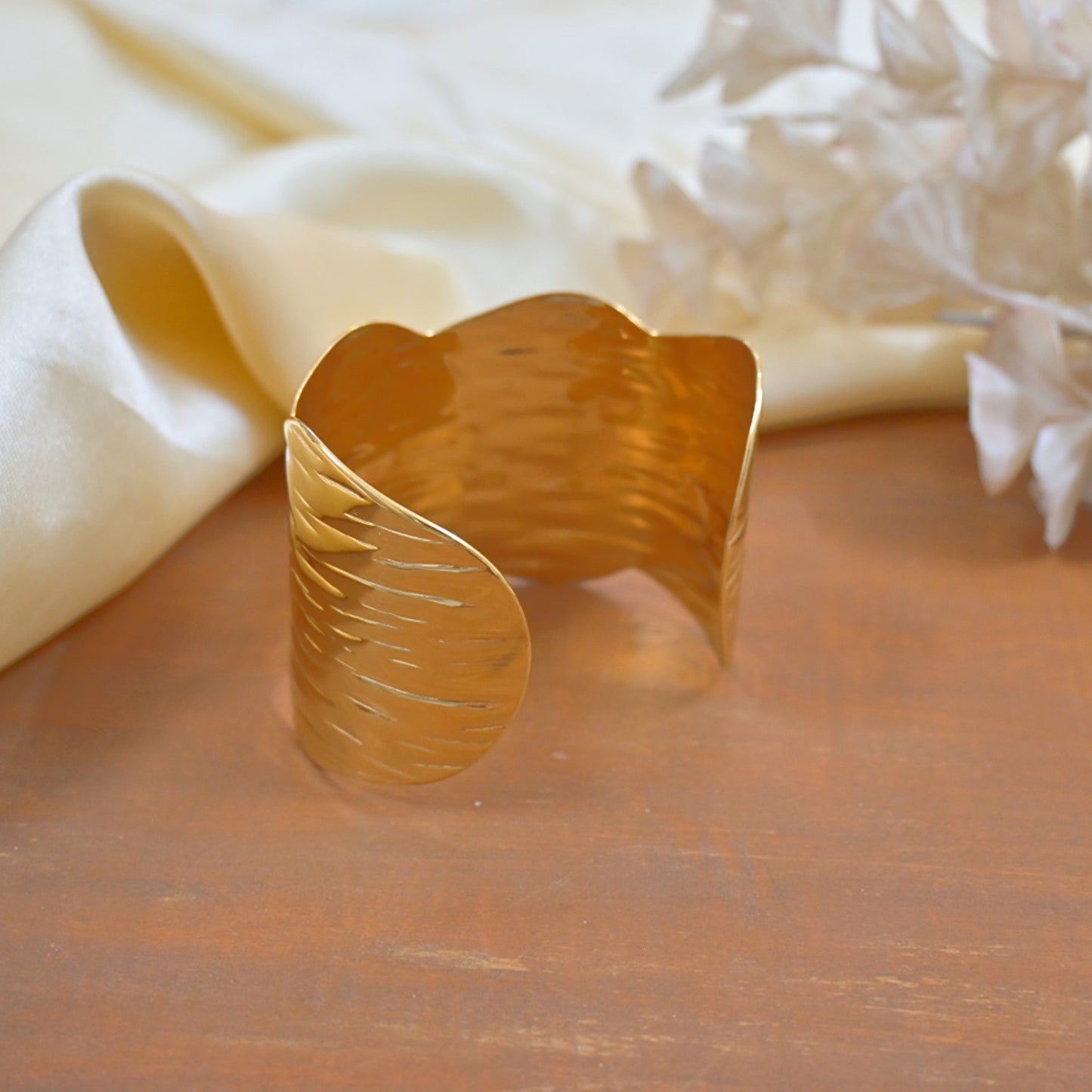 Gold Plated Chunky Handcuff for Her