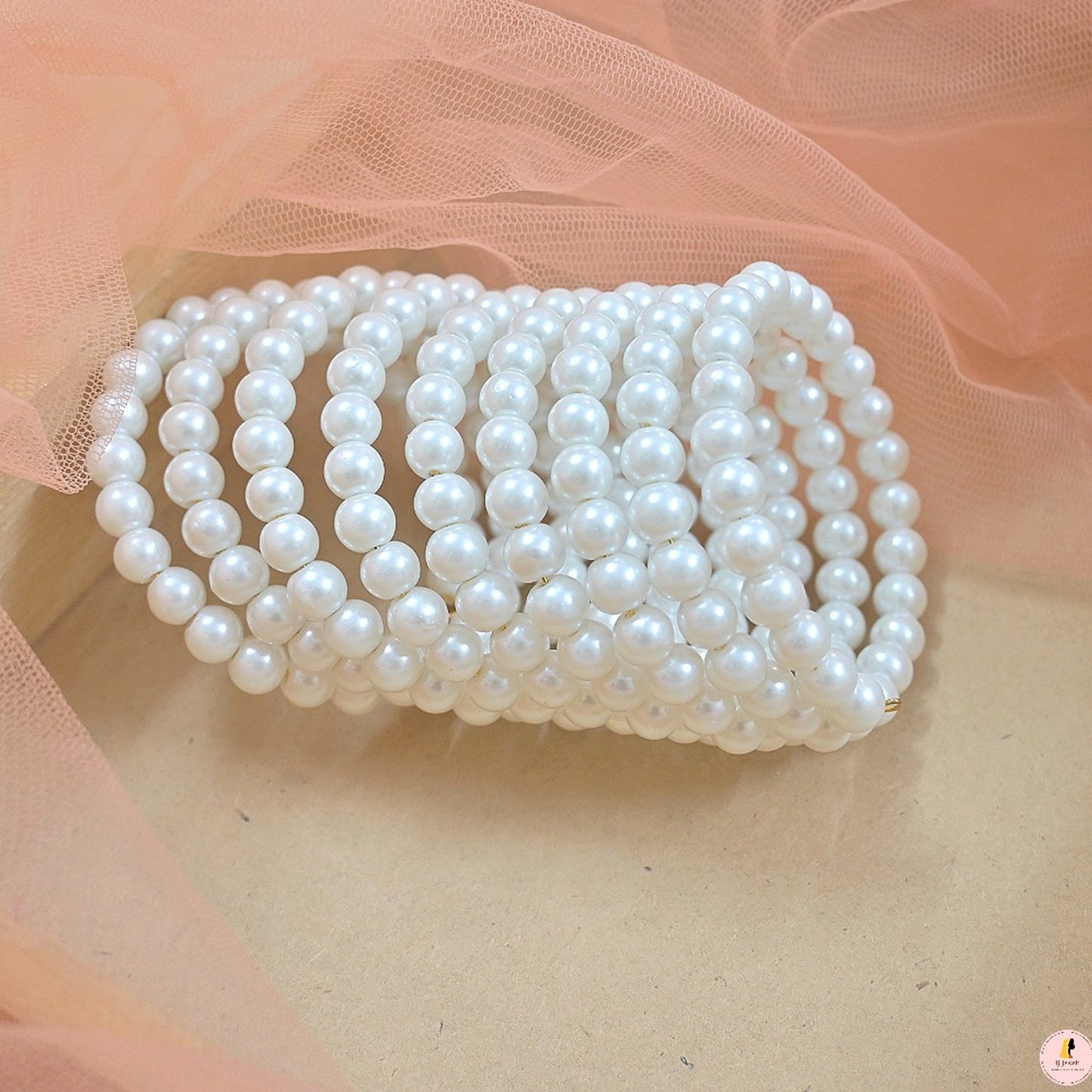Shiny Pearl Spiral Kadas for Her