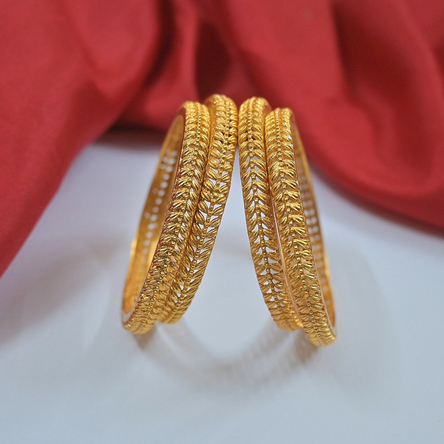 Gold Plated Daily Wear Bangles (Set of 4)