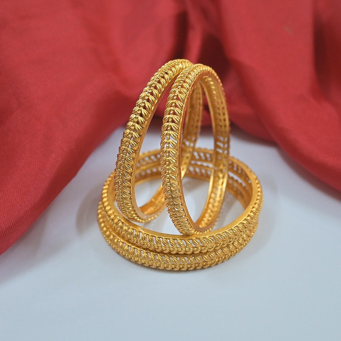 Gold Plated Daily Wear Bangles (Set of 4)