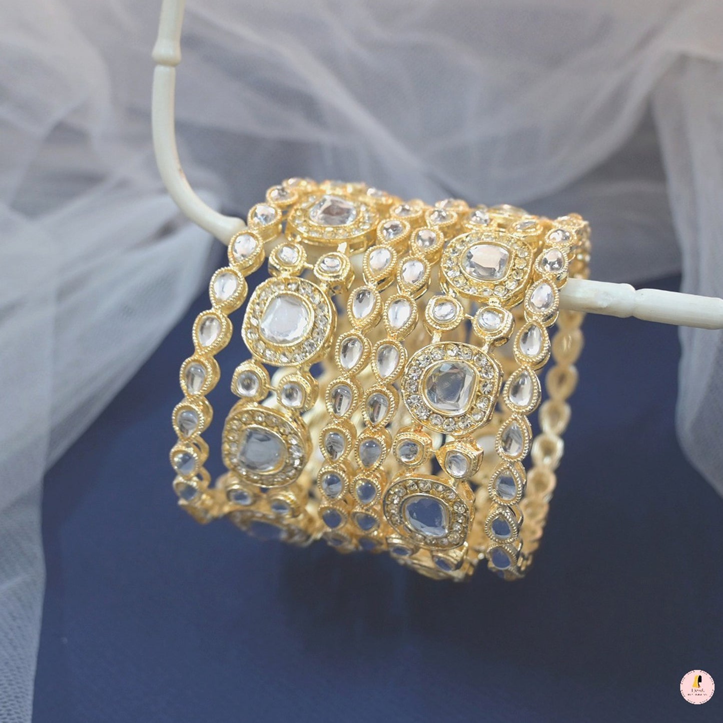Stylish Polki Inspired Bangle Set (Set of 6)