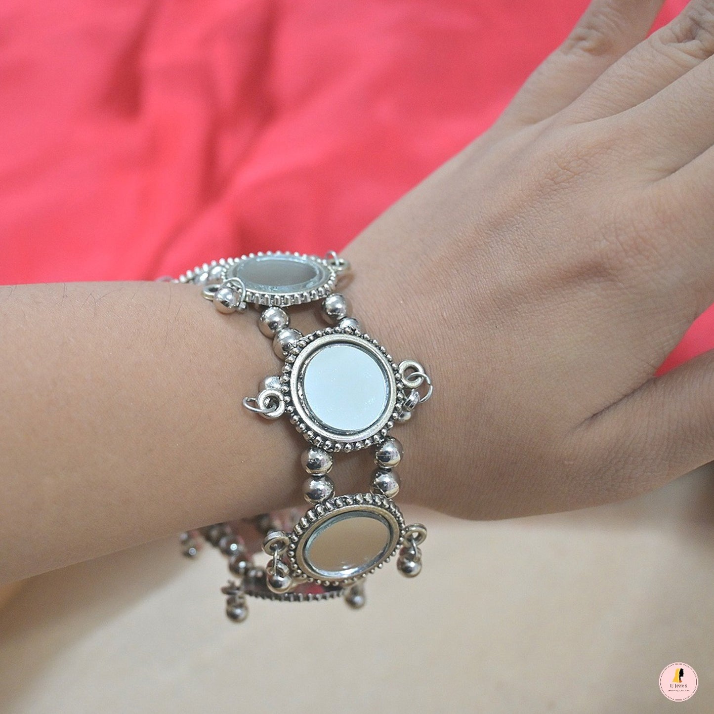 Rohini Silver Mirror Kada