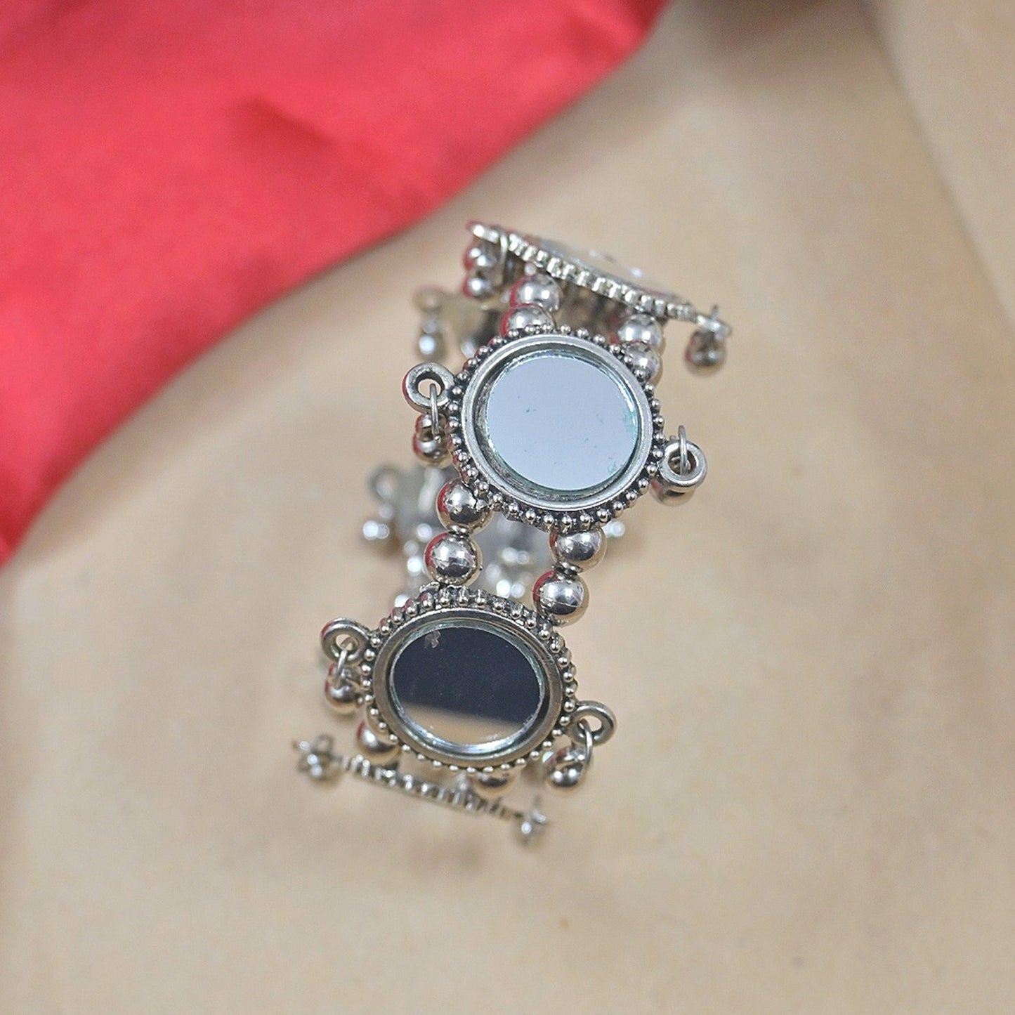 Rohini Silver Mirror Kada