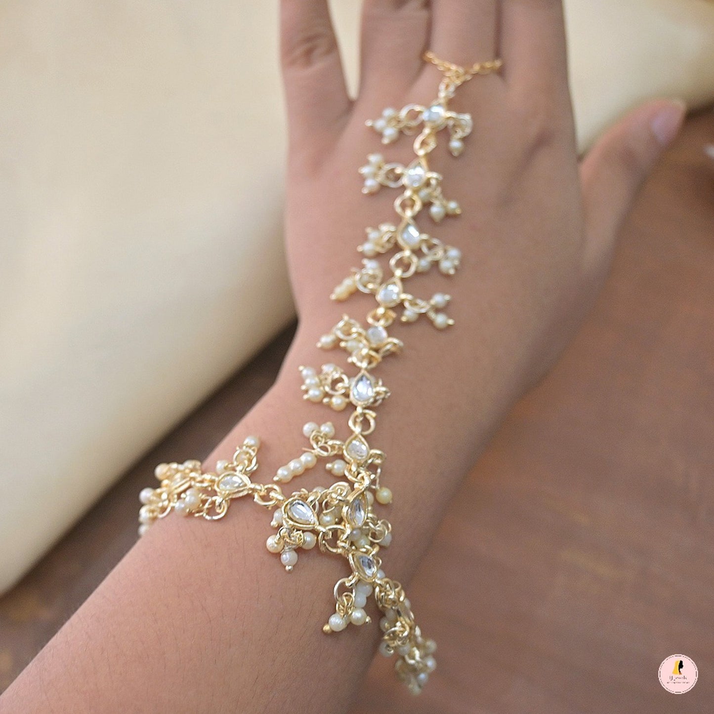 Adjustable Pachi Kundan Hathpanja