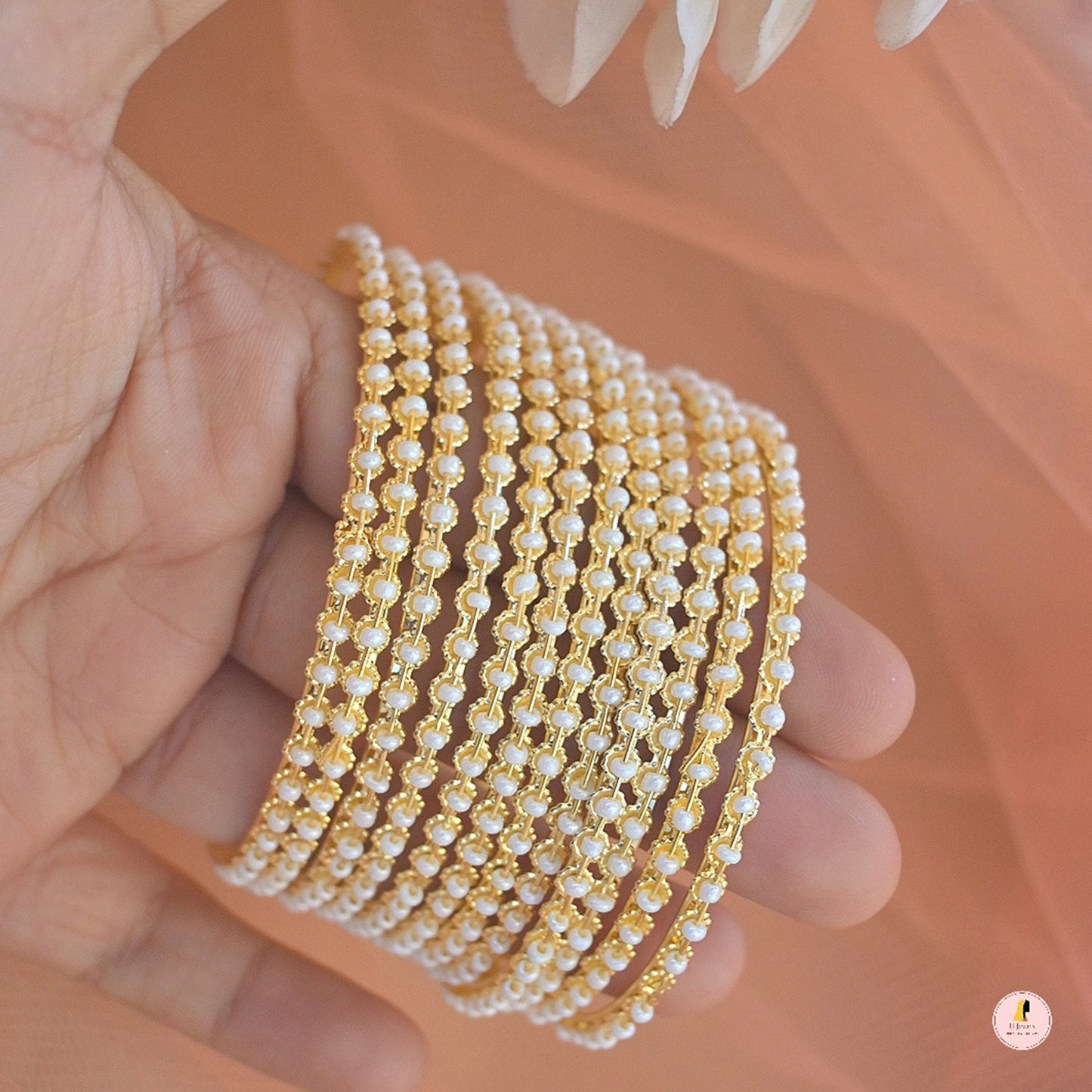Affordable Sleek Pearl Bangles