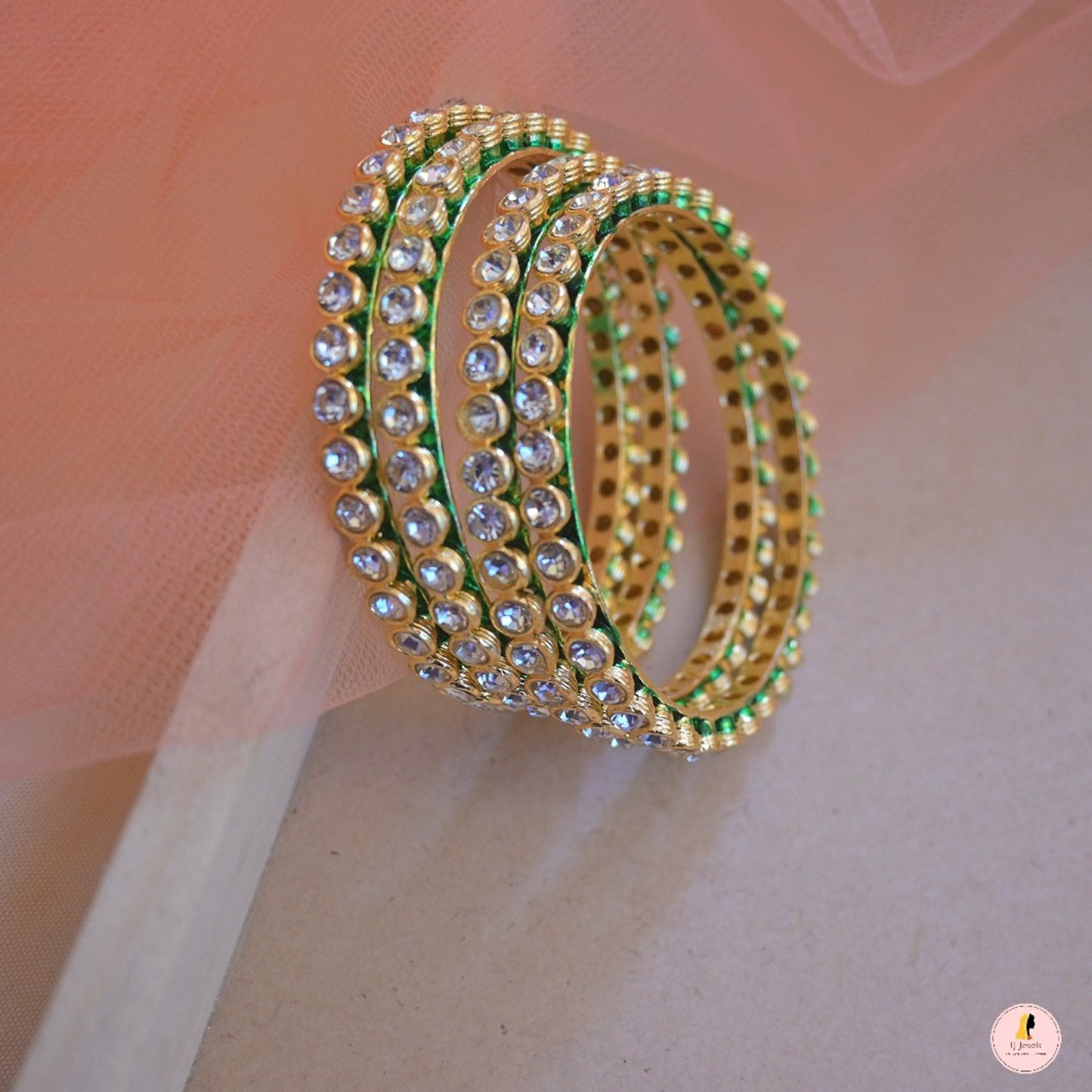 Affordable Kundan Bangles - Set of 4