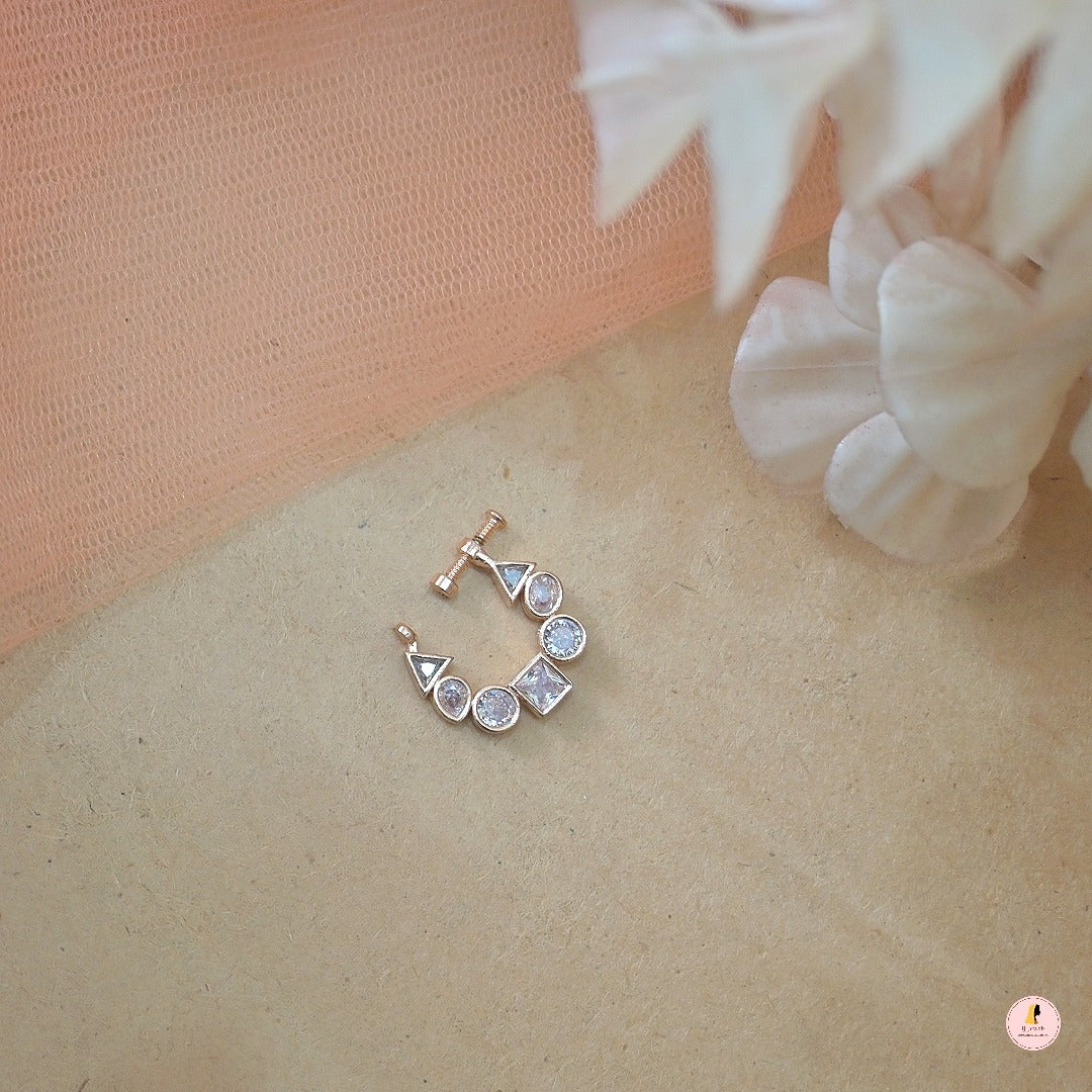 Rose Gold AD Nath with Screw