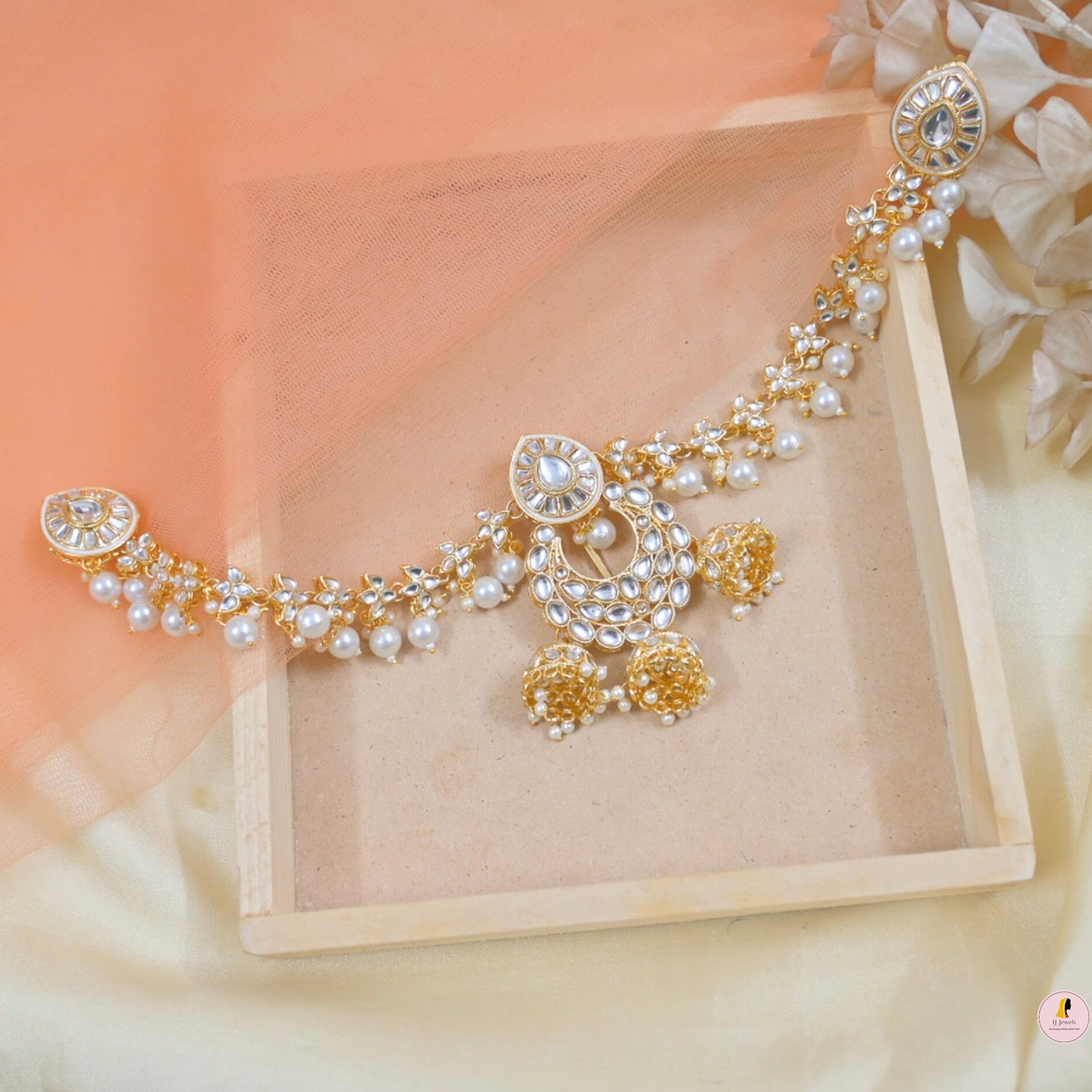 Wedding Special Pachi Kundan Hair Choti