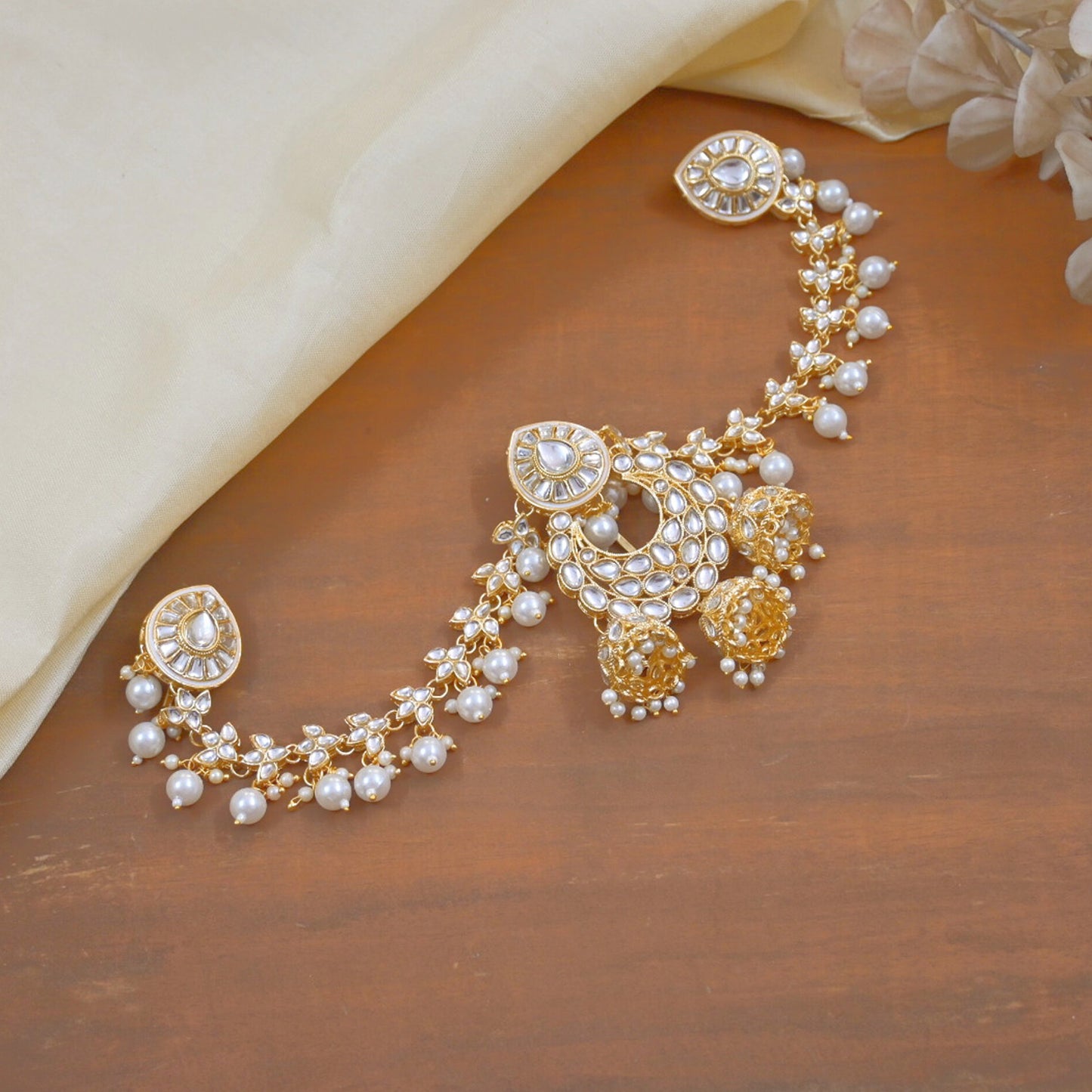 Wedding Special Pachi Kundan Hair Choti