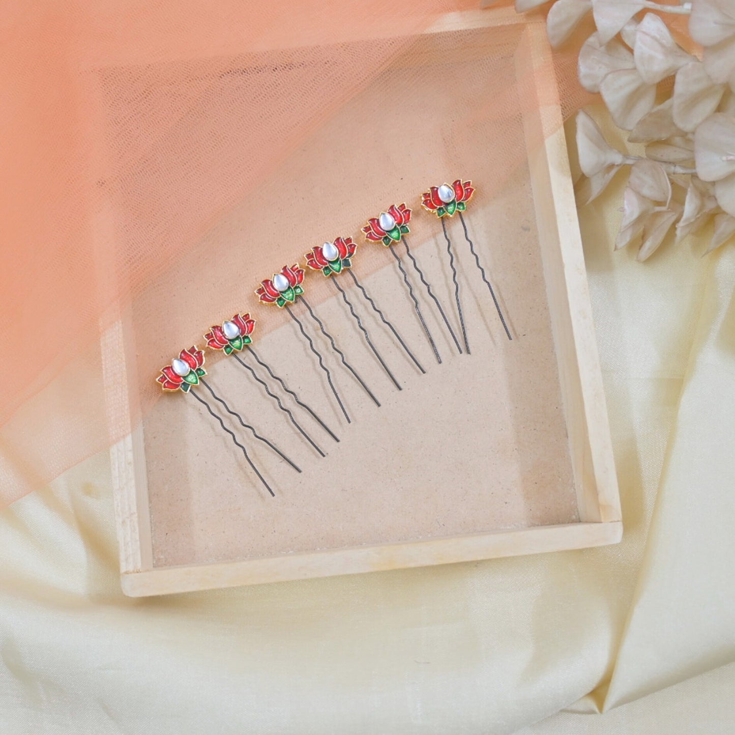 Lotus Hair Pins (Set of 6)