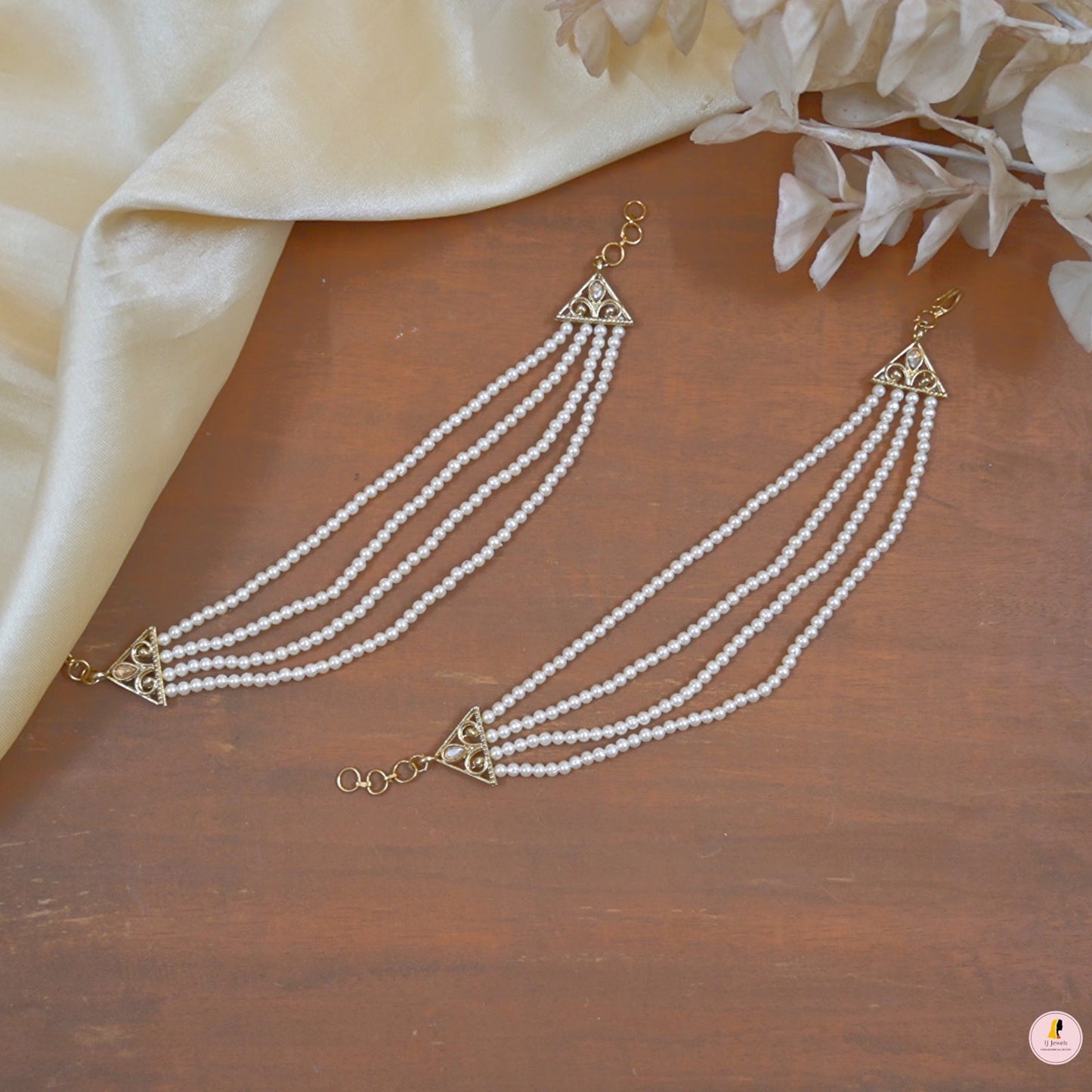 Layered Pearl Bahubali Earchain ( Set of 2 )