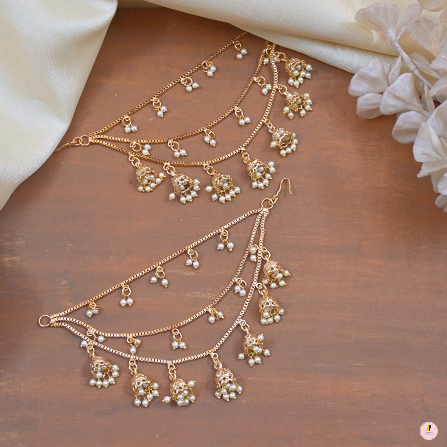 7 Jhumka Copper Earchain ( Set of 2 )