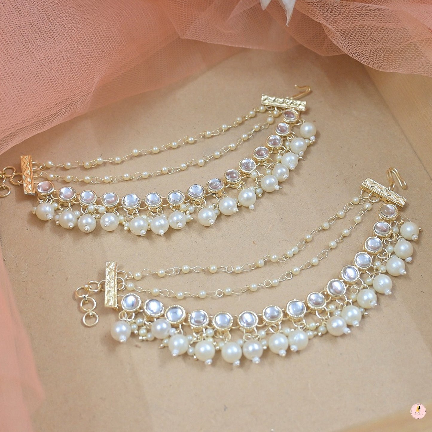 Kundan Earchain ( Set of 2 )