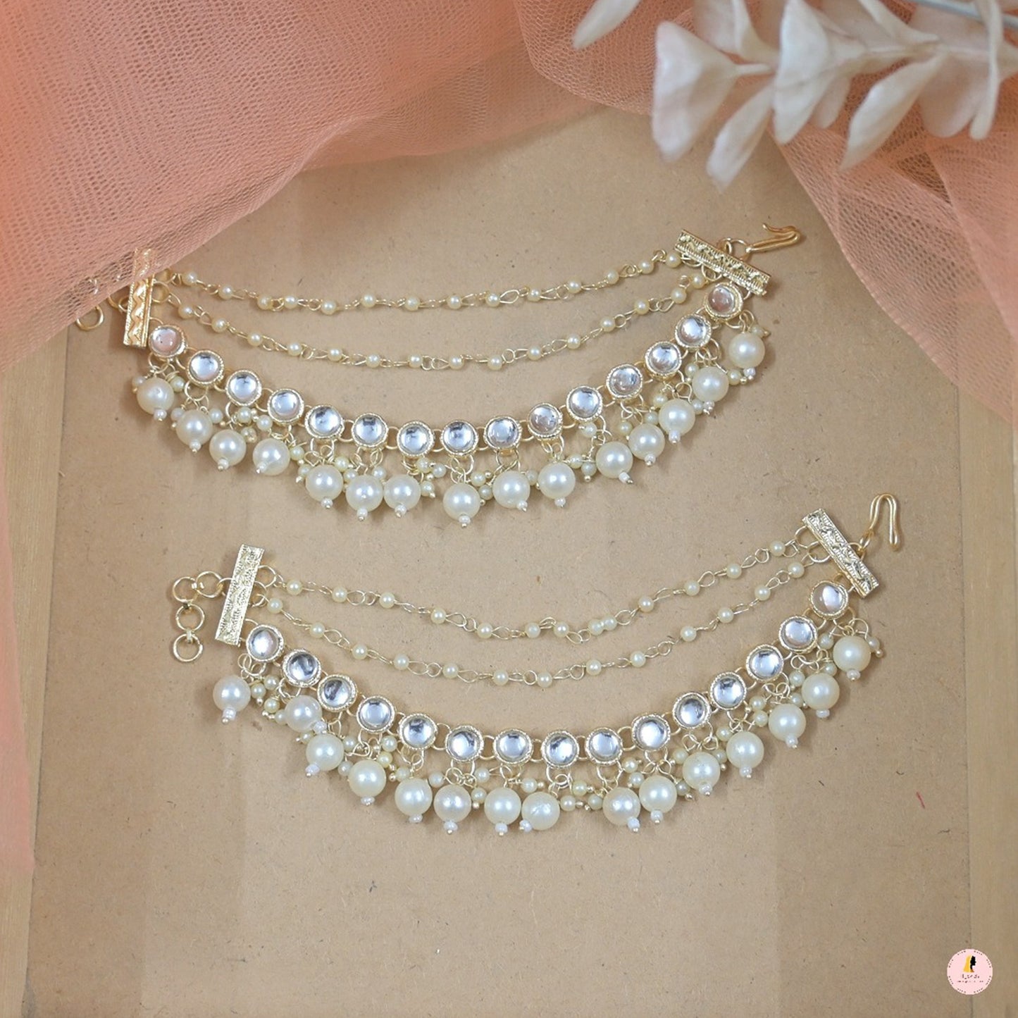 Kundan Earchain ( Set of 2 )