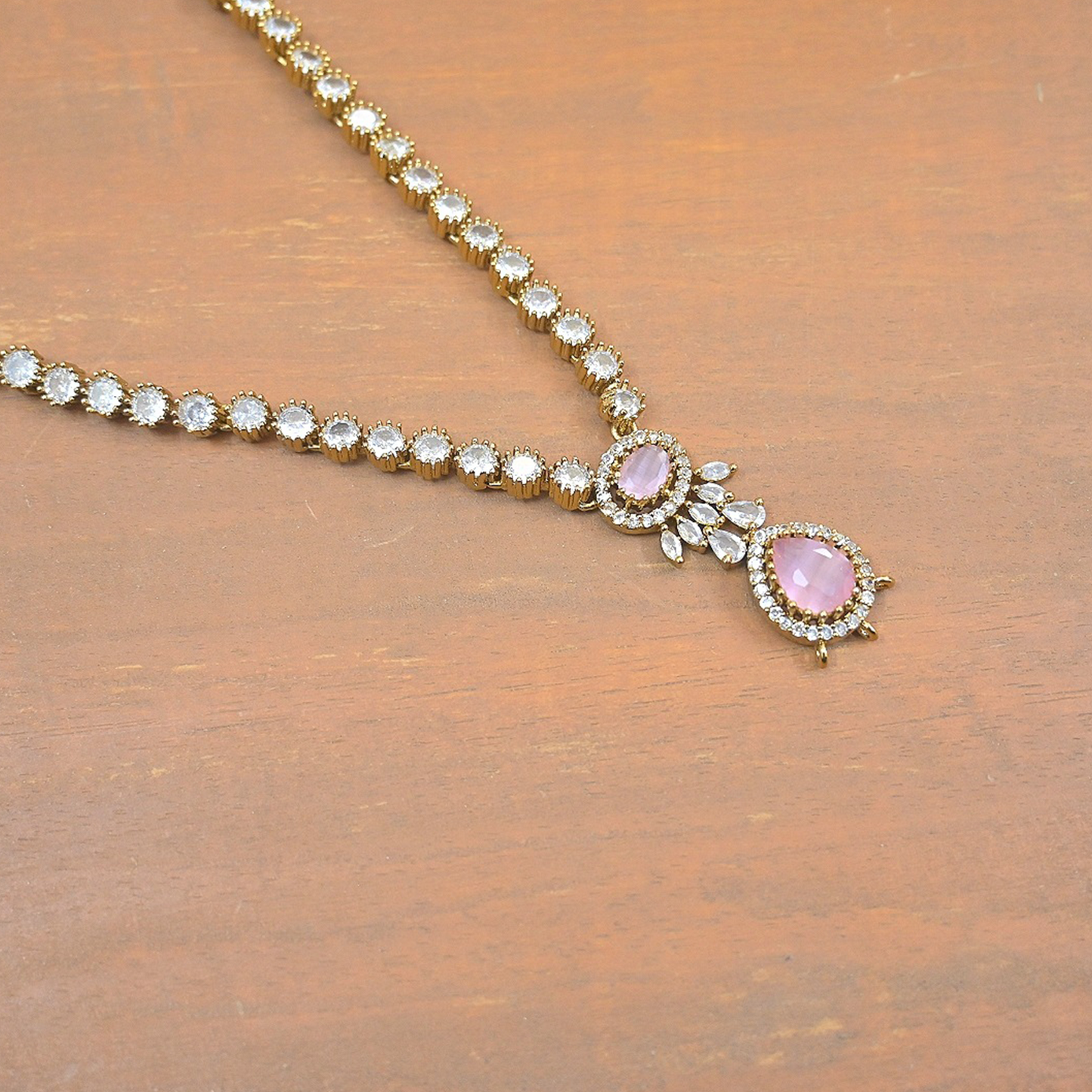 Kanak Antique Tone AD Long pendant Set