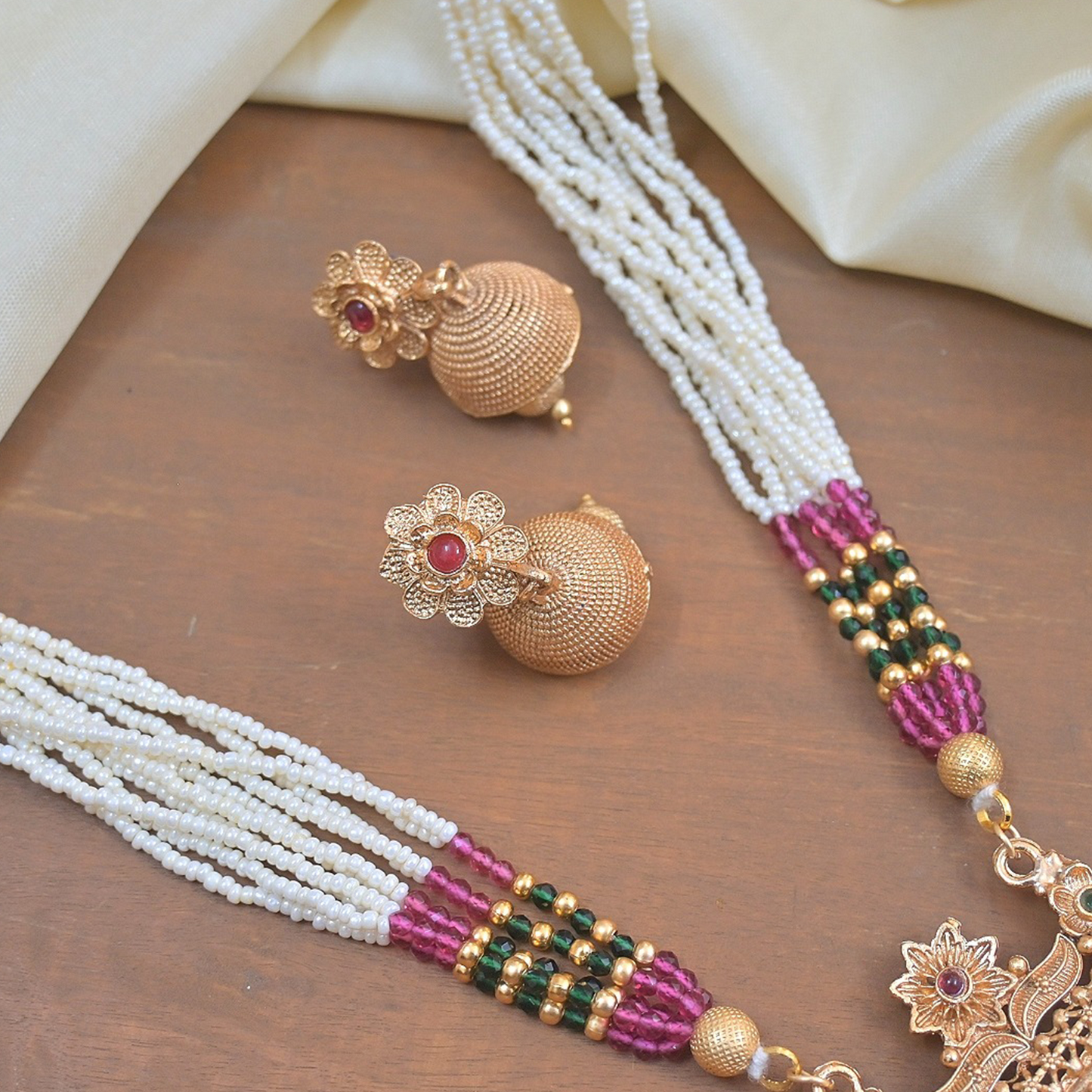Bijal Copper Long Mala Set