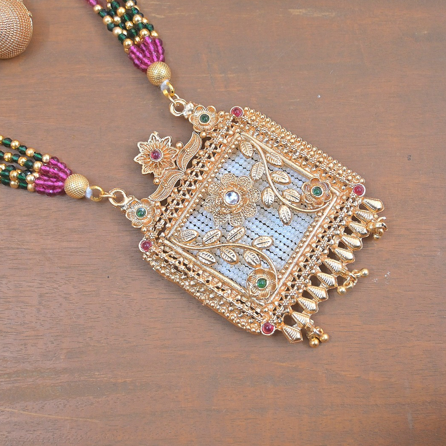 Bijal Copper Long Mala Set