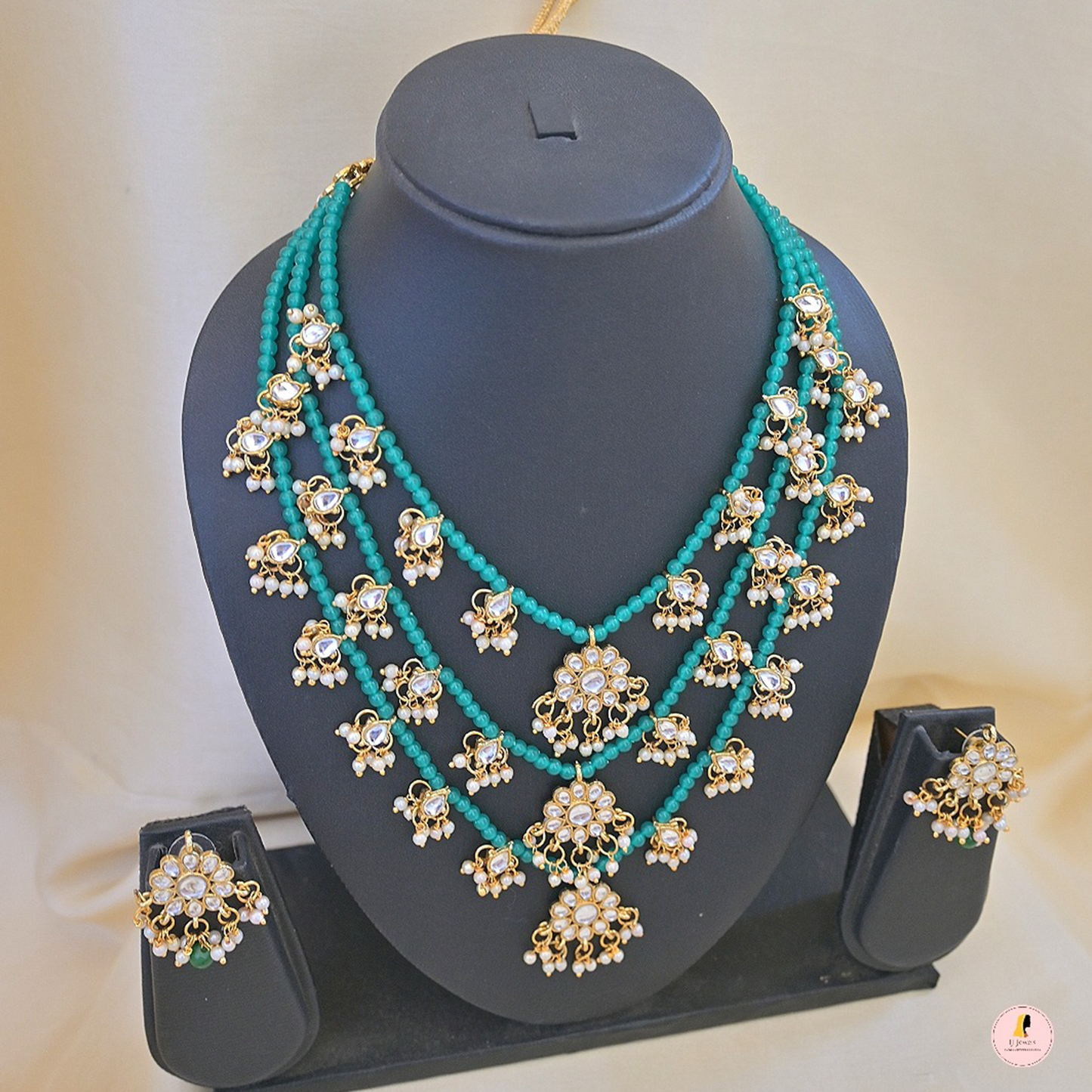 Saumya 3 Layered Rani Haar - Green
