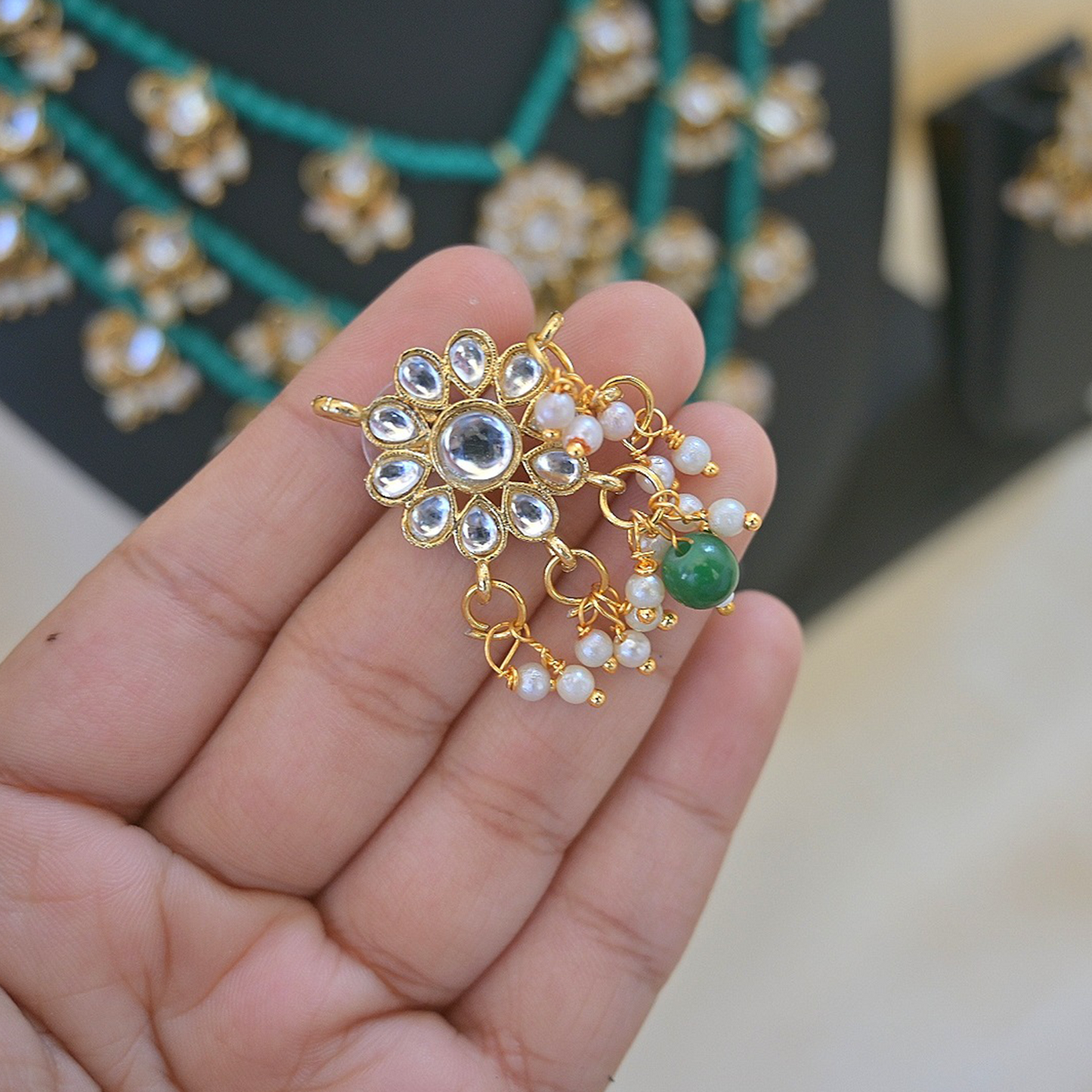 Saumya 3 Layered Rani Haar - Green