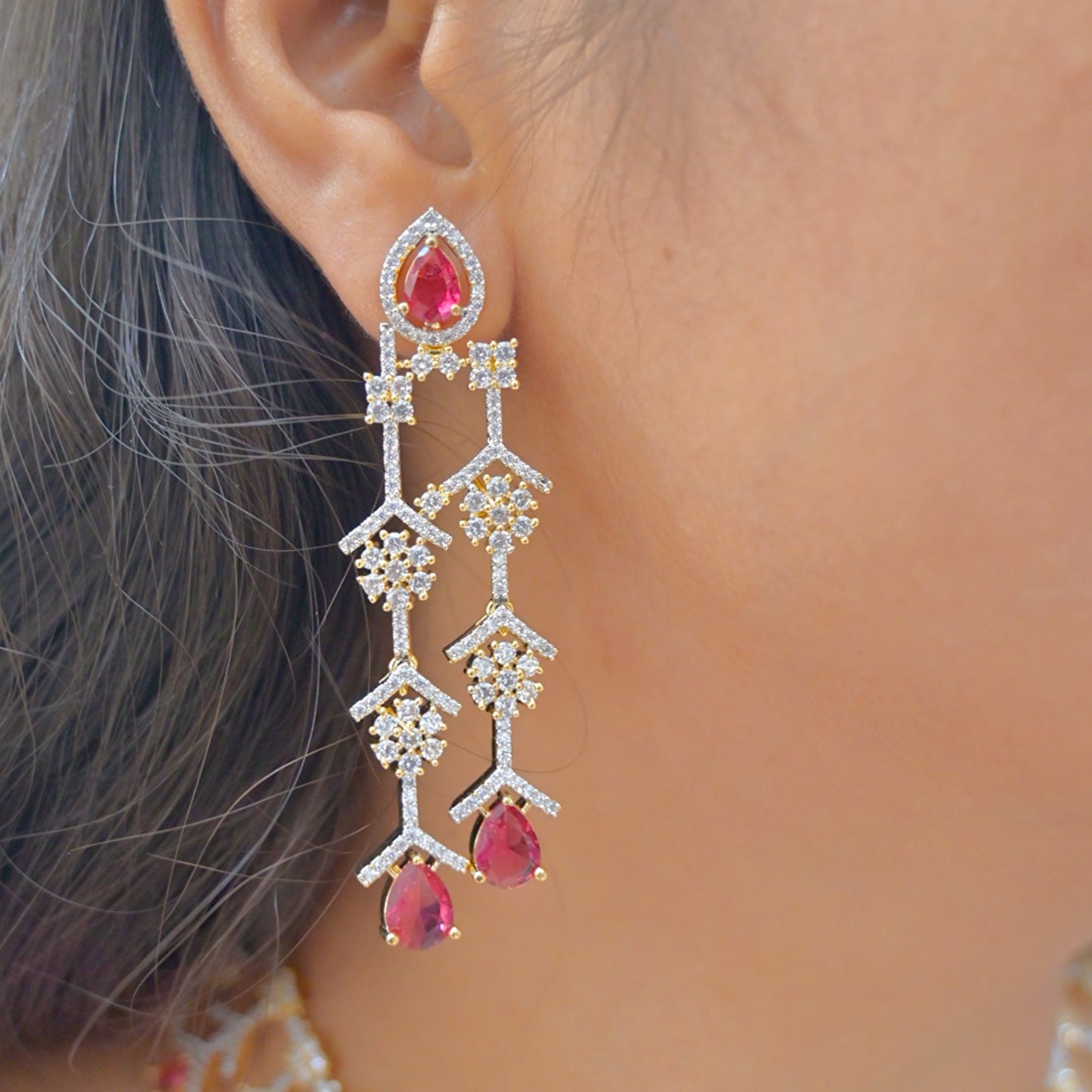 Sophia Dual Tone AD Jewellery Set
