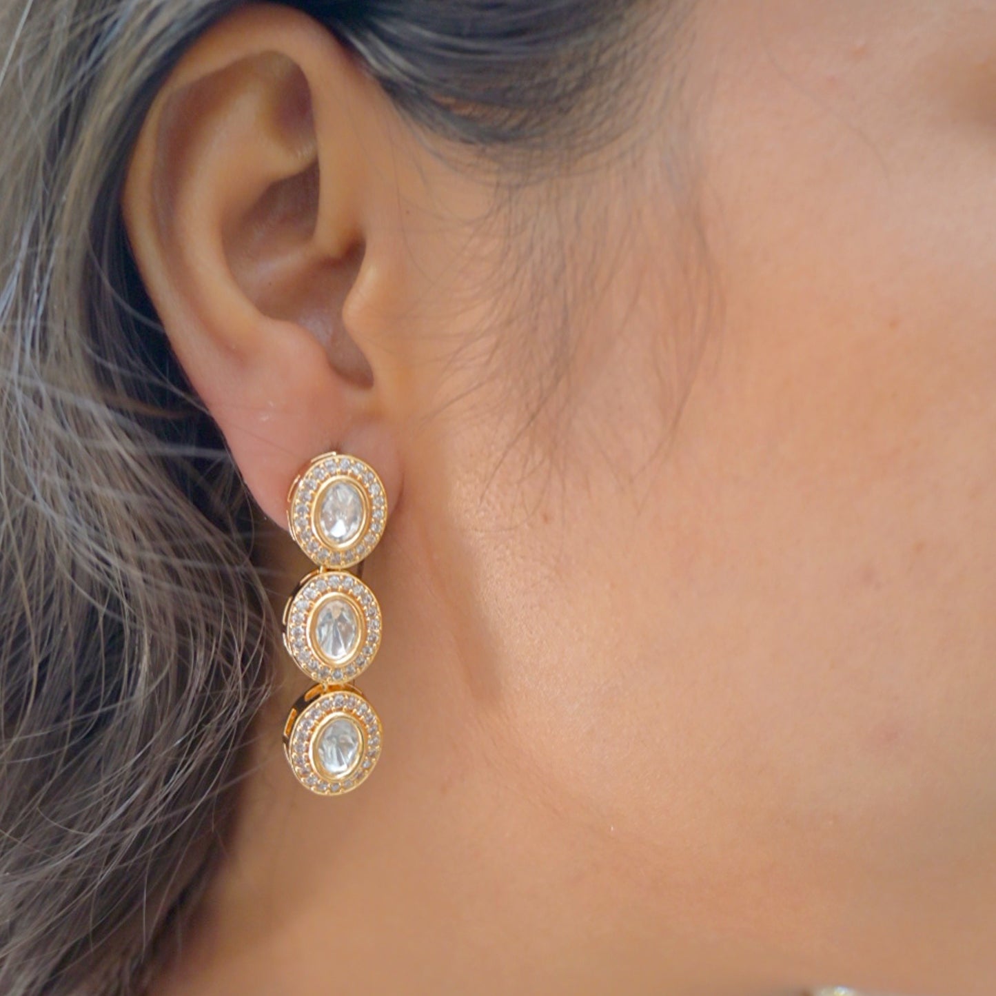 Sleek Real Polki Jewellery Set