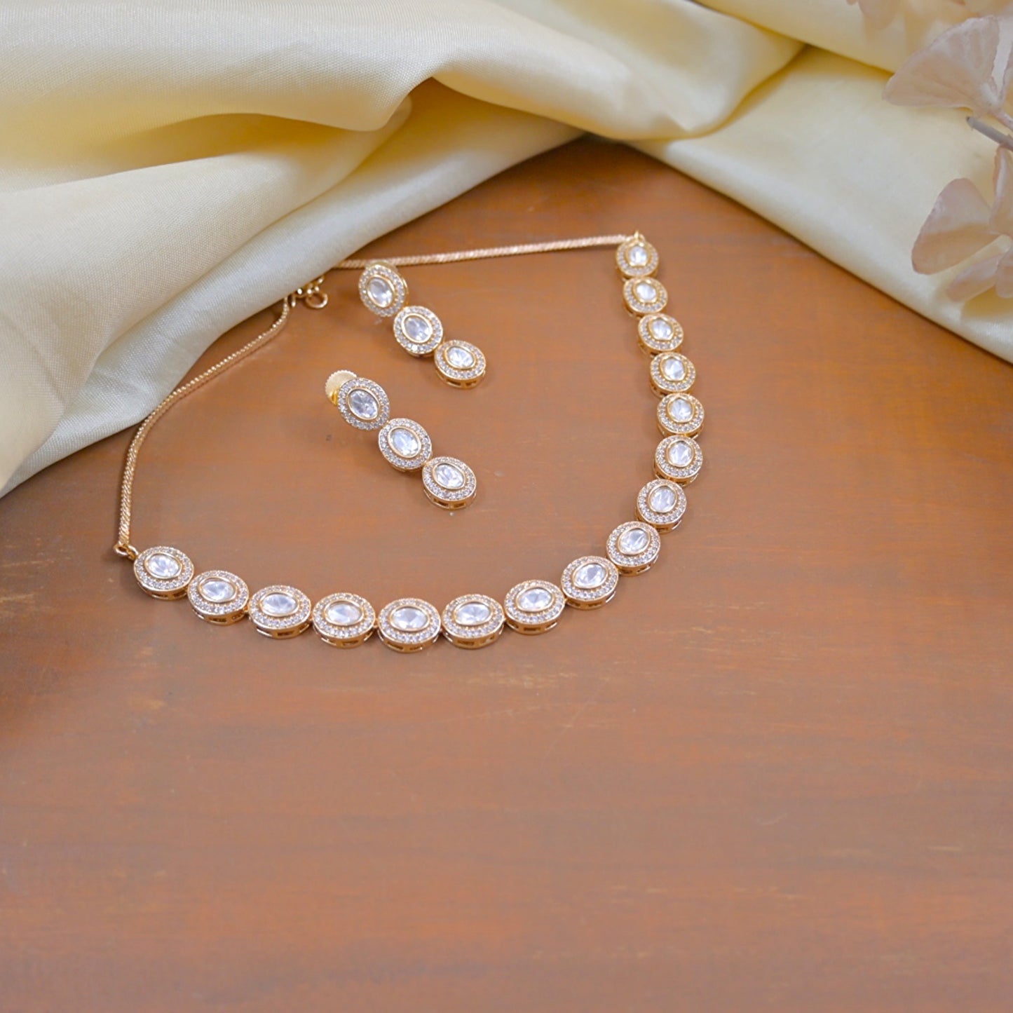 Sleek Real Polki Jewellery Set