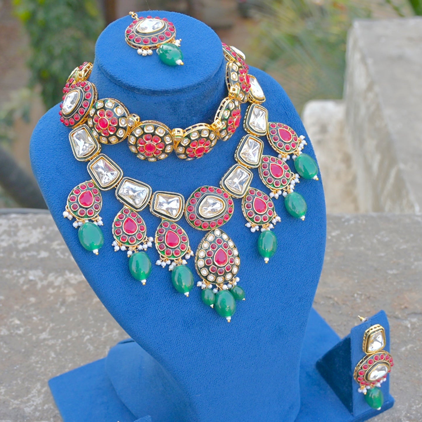 Jeel Polki Kundan Semi Bridal Jewellery Set