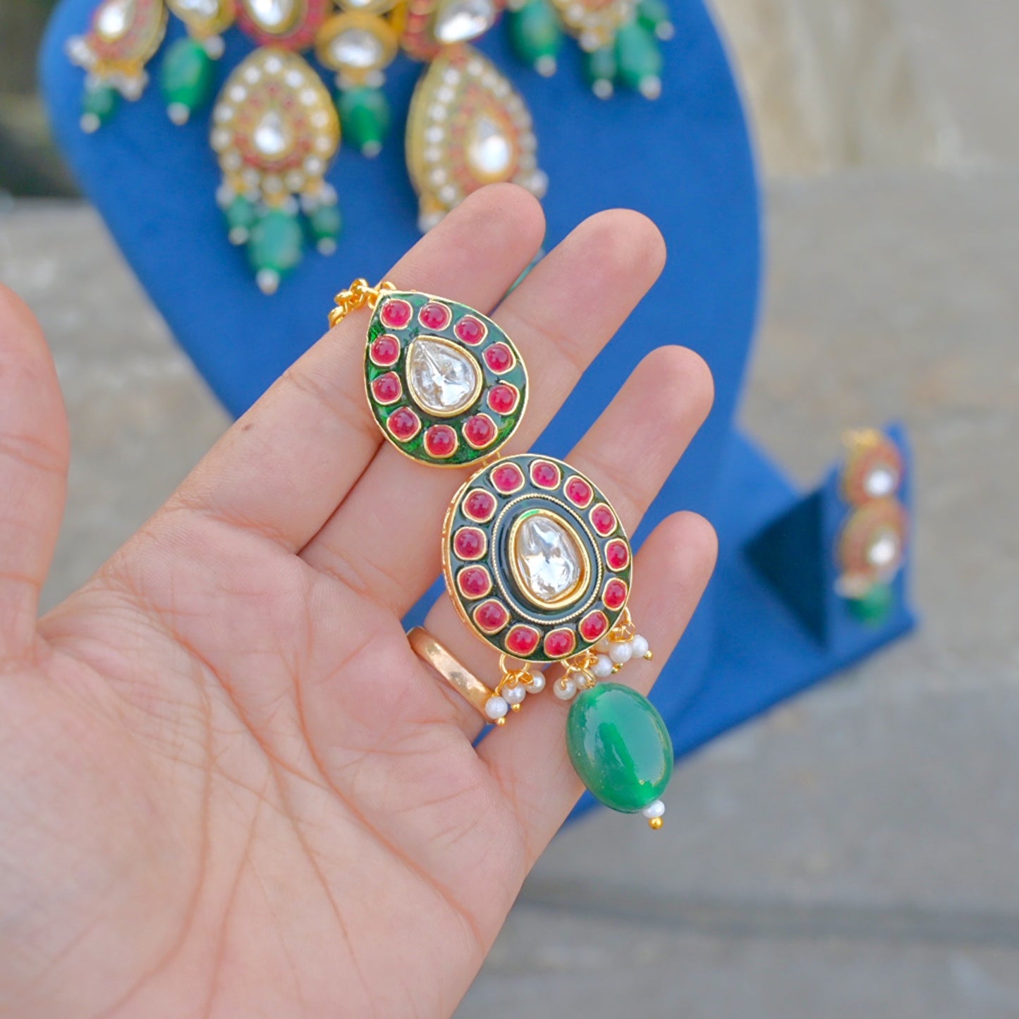Bhoomika Polki Kundan Semi Bridal Jewellery Set