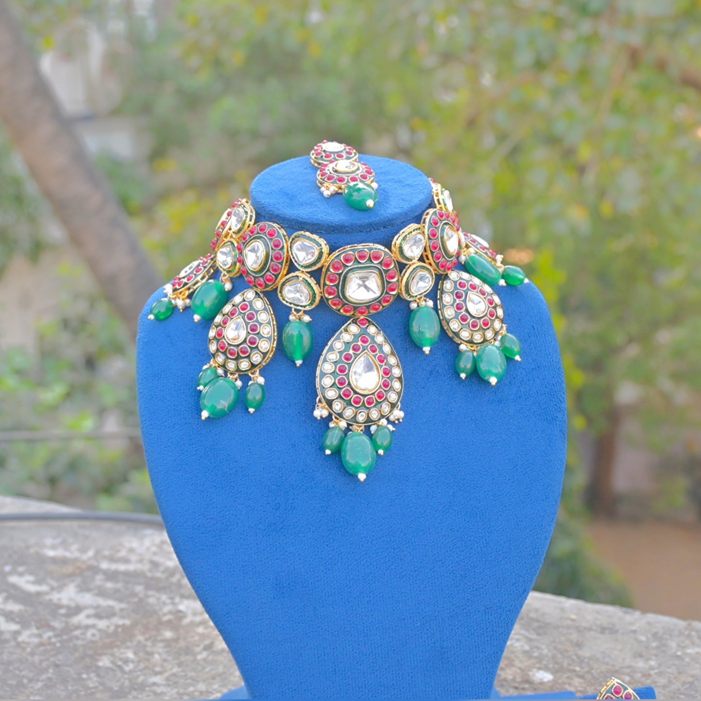 Bhoomika Polki Kundan Semi Bridal Jewellery Set